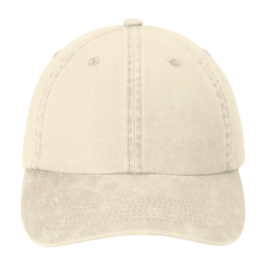 Beige neutral cotton dad cap front view