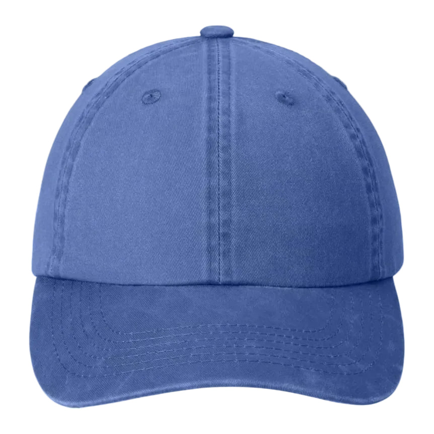 Blue low profile baseball cap straight front view
