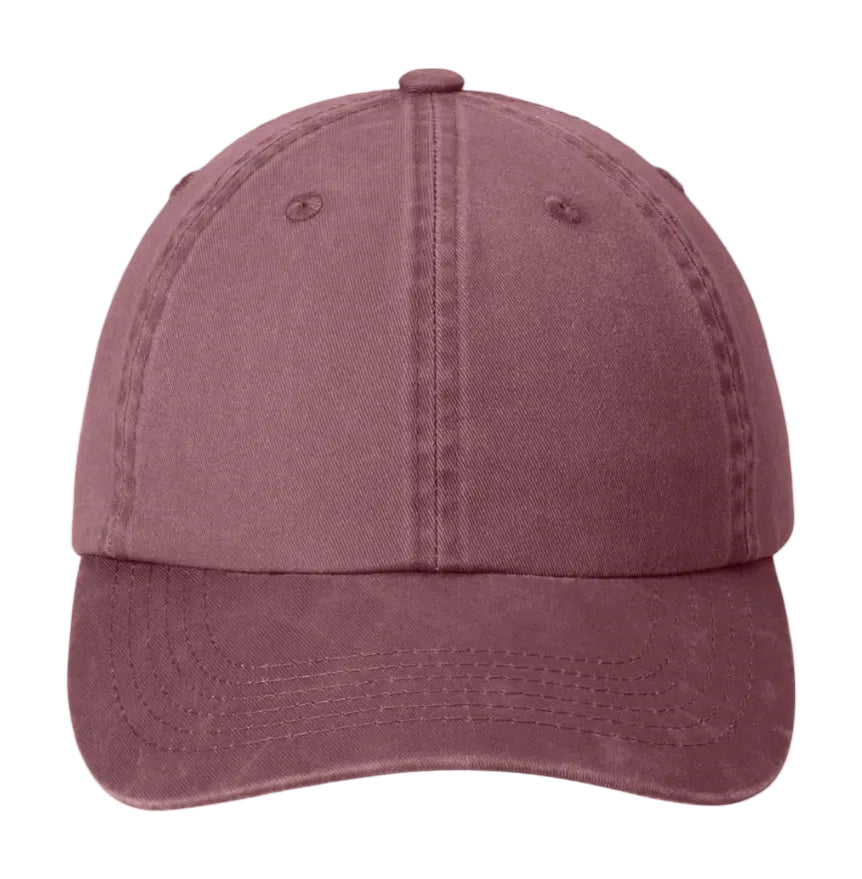 Burgundy vintage style dad cap front view