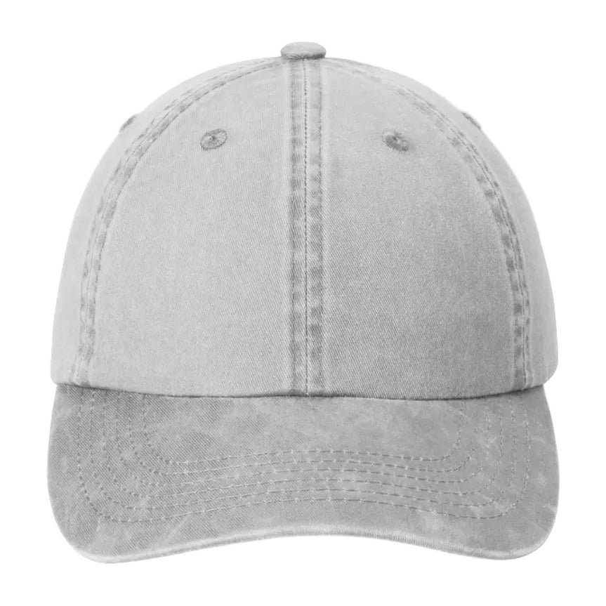 Light grey relaxed fit cotton cap front view