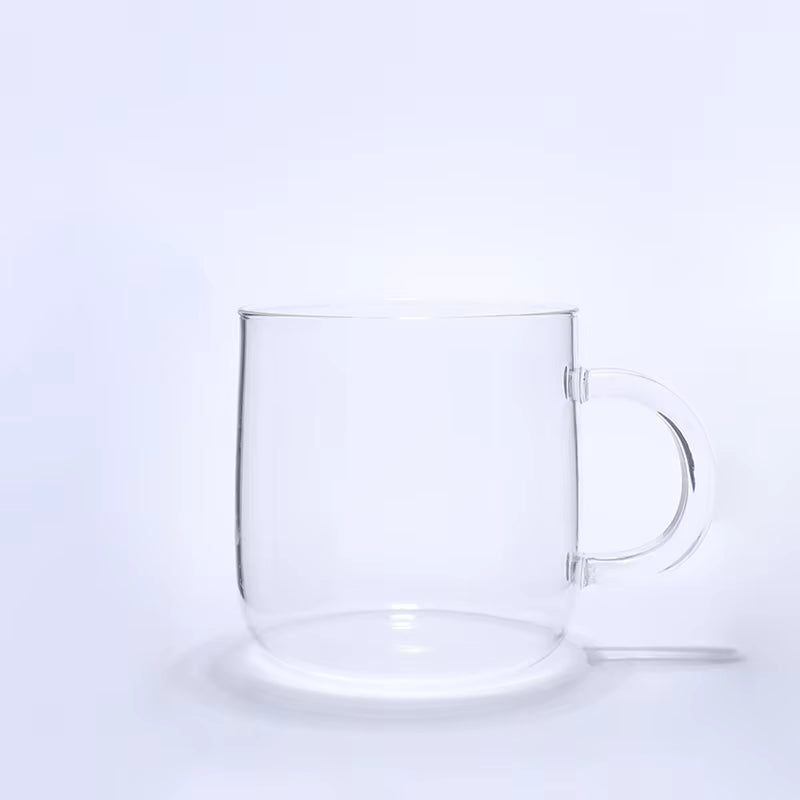 clear glass mug isolated product shot, customizable promotional glassware