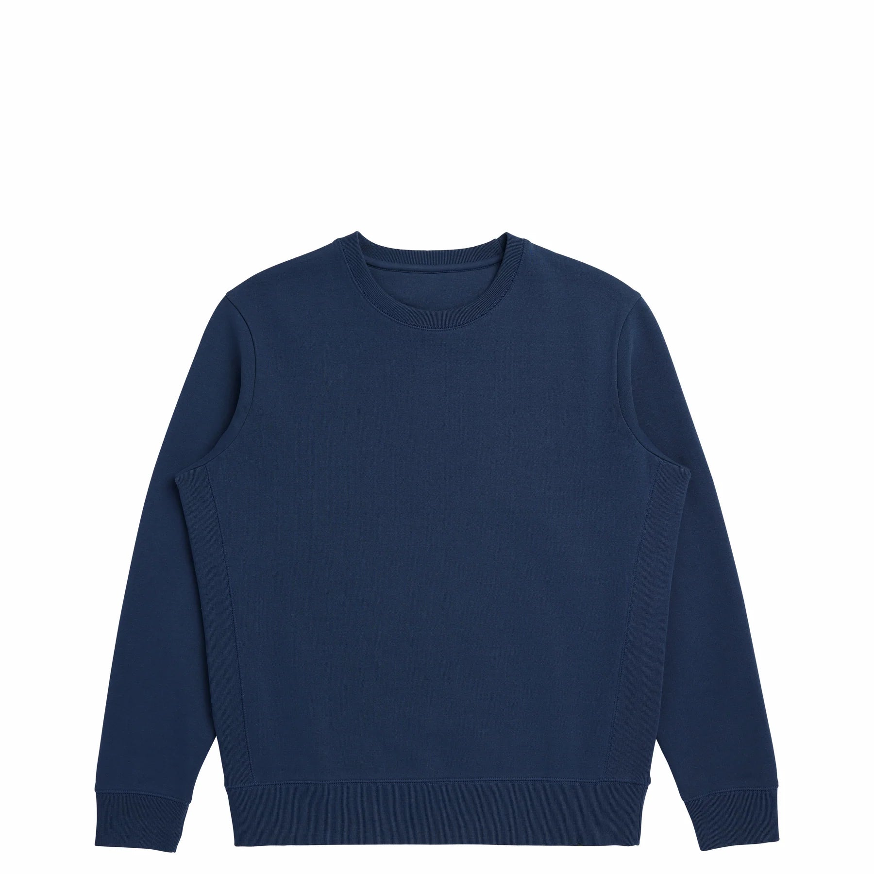 EMERCYN Essential Crewneck – navy blue unisex premium cotton sweatshirt with custom branding