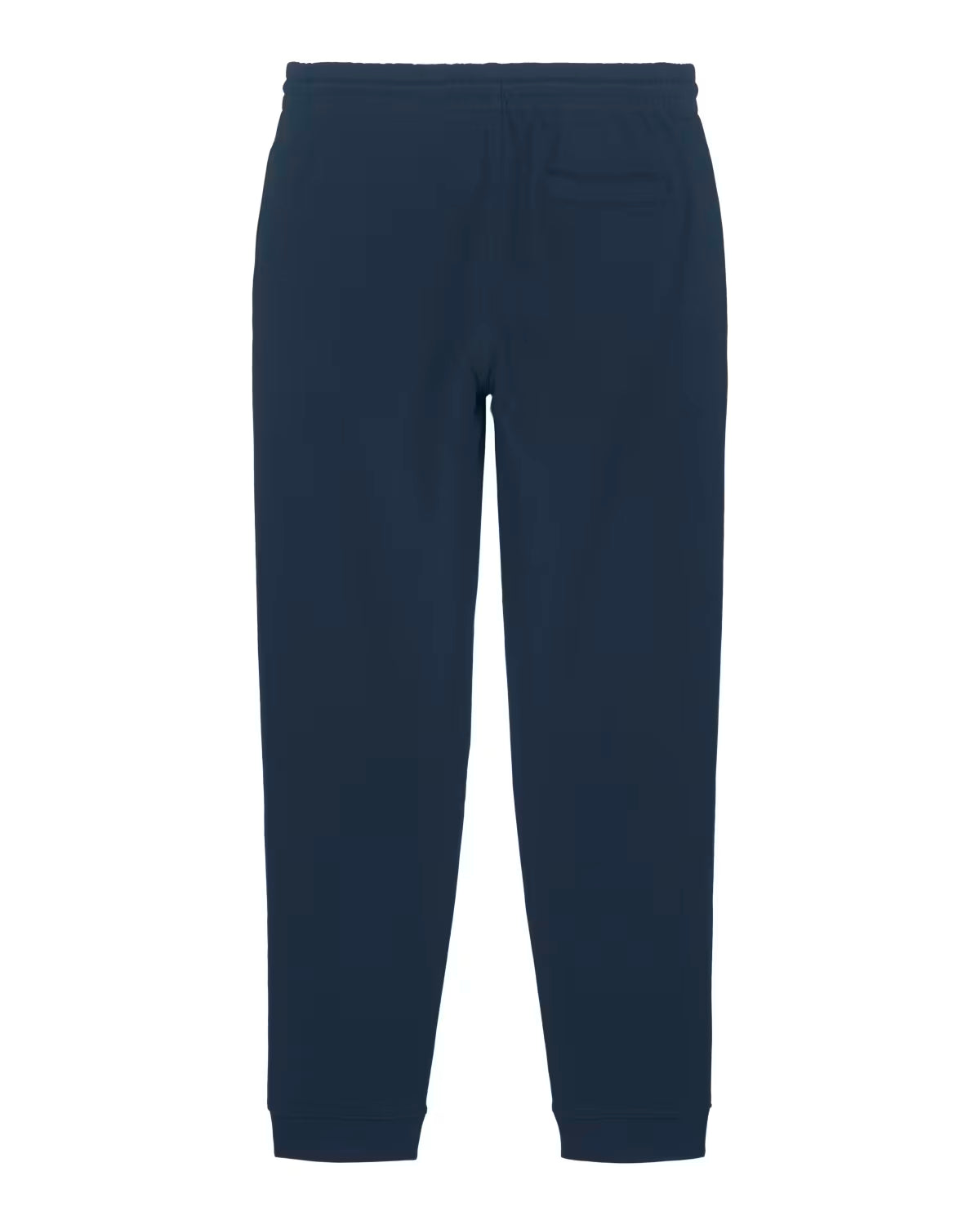 men’s navy jogger pants product photo, sustainable cotton branded apparel