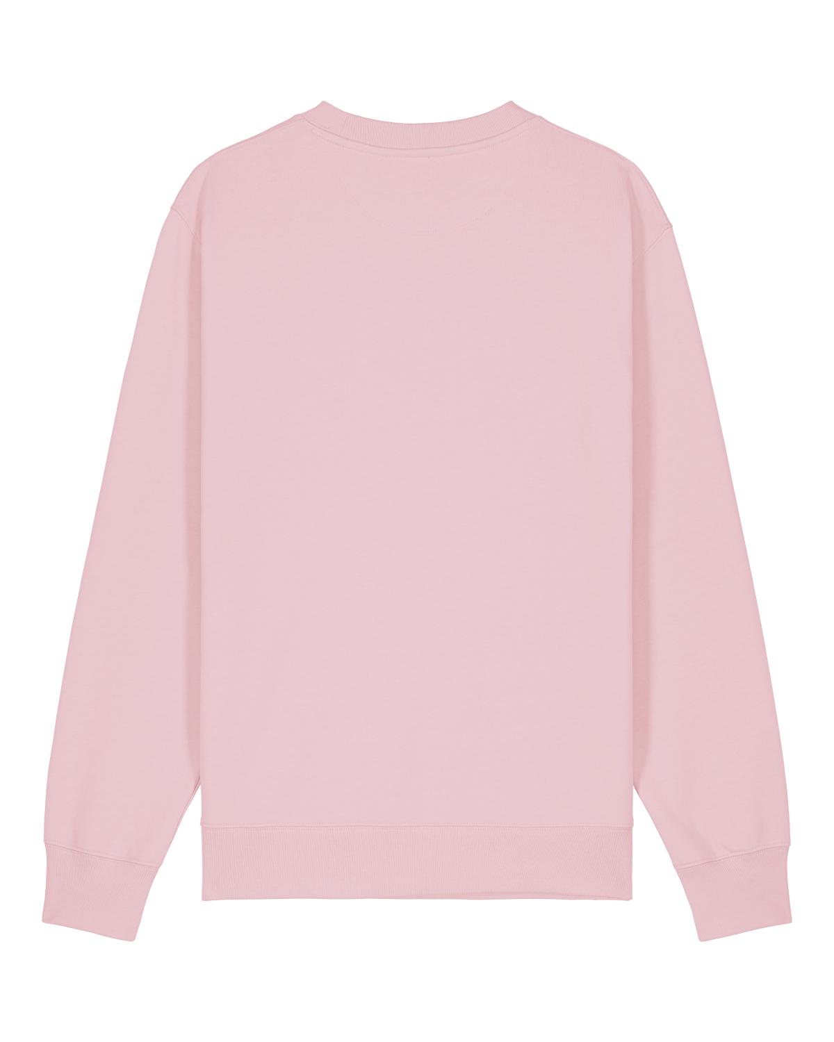 Pink long-sleeve unisex cotton shirt on a white background