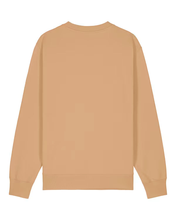 camel brown unisex crewneck sweatshirt flat back view