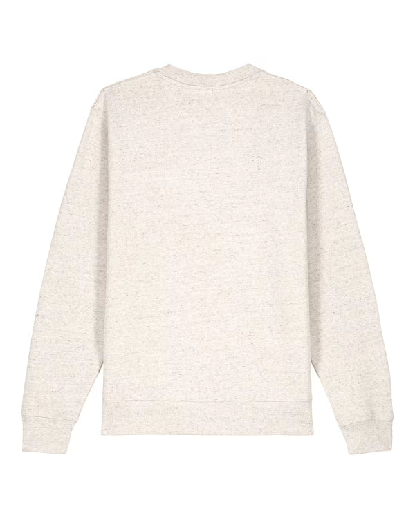 off white unisex crewneck sweatshirt flat back view