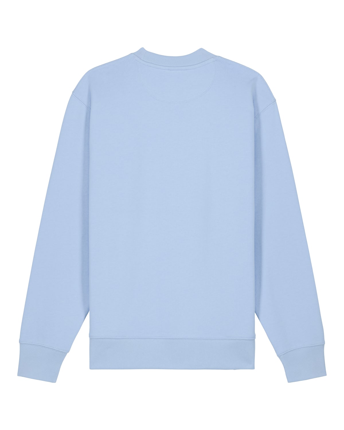 Light blue unisex cotton sweatshirt on a white background