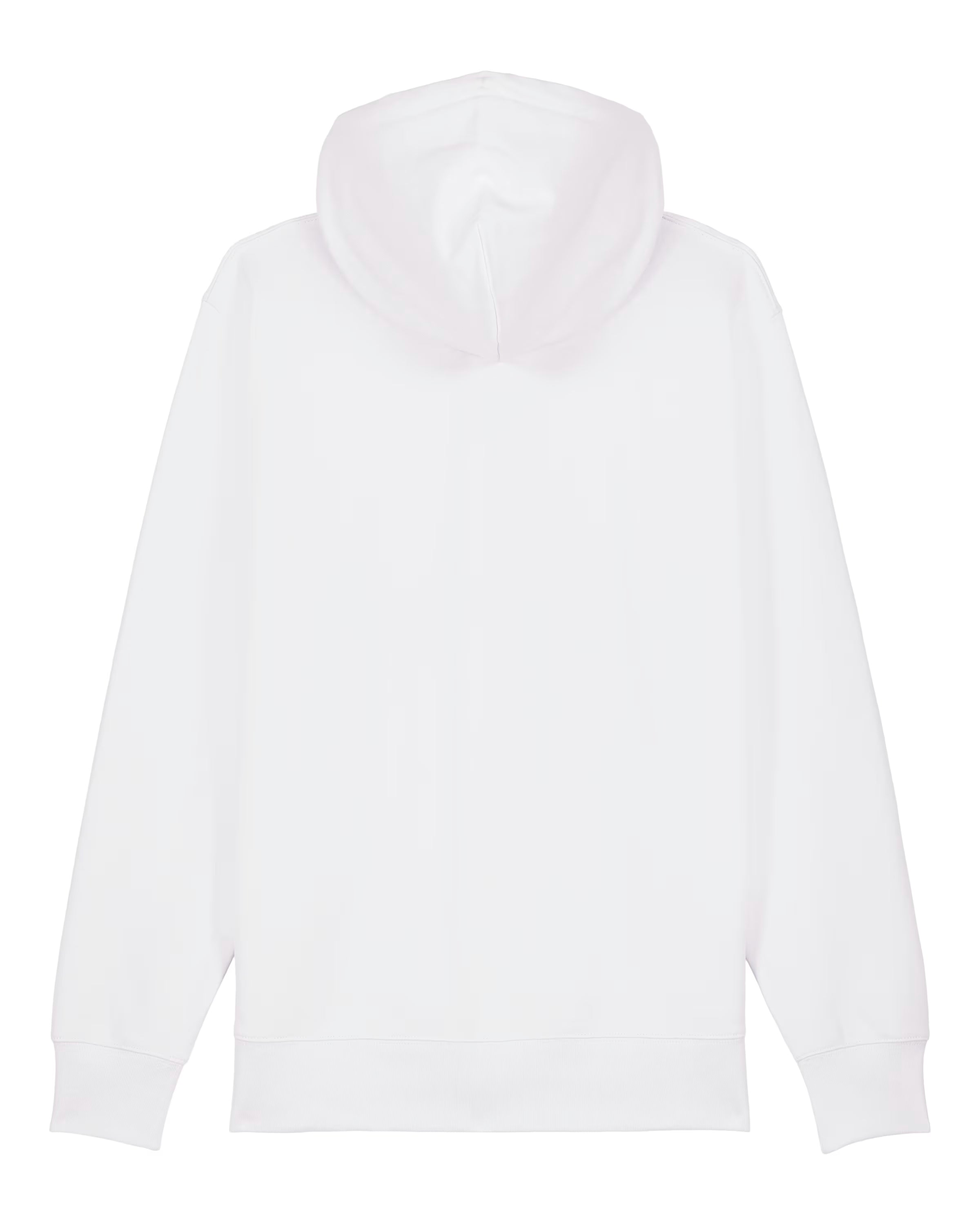 White unisex cotton hoodie on a white background
