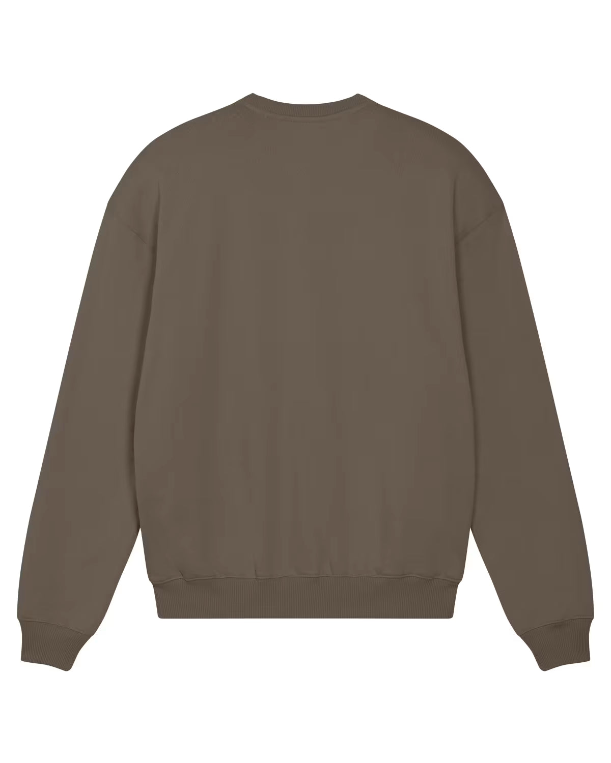 Back view of a brown unisex cotton hoodie isolated on white background