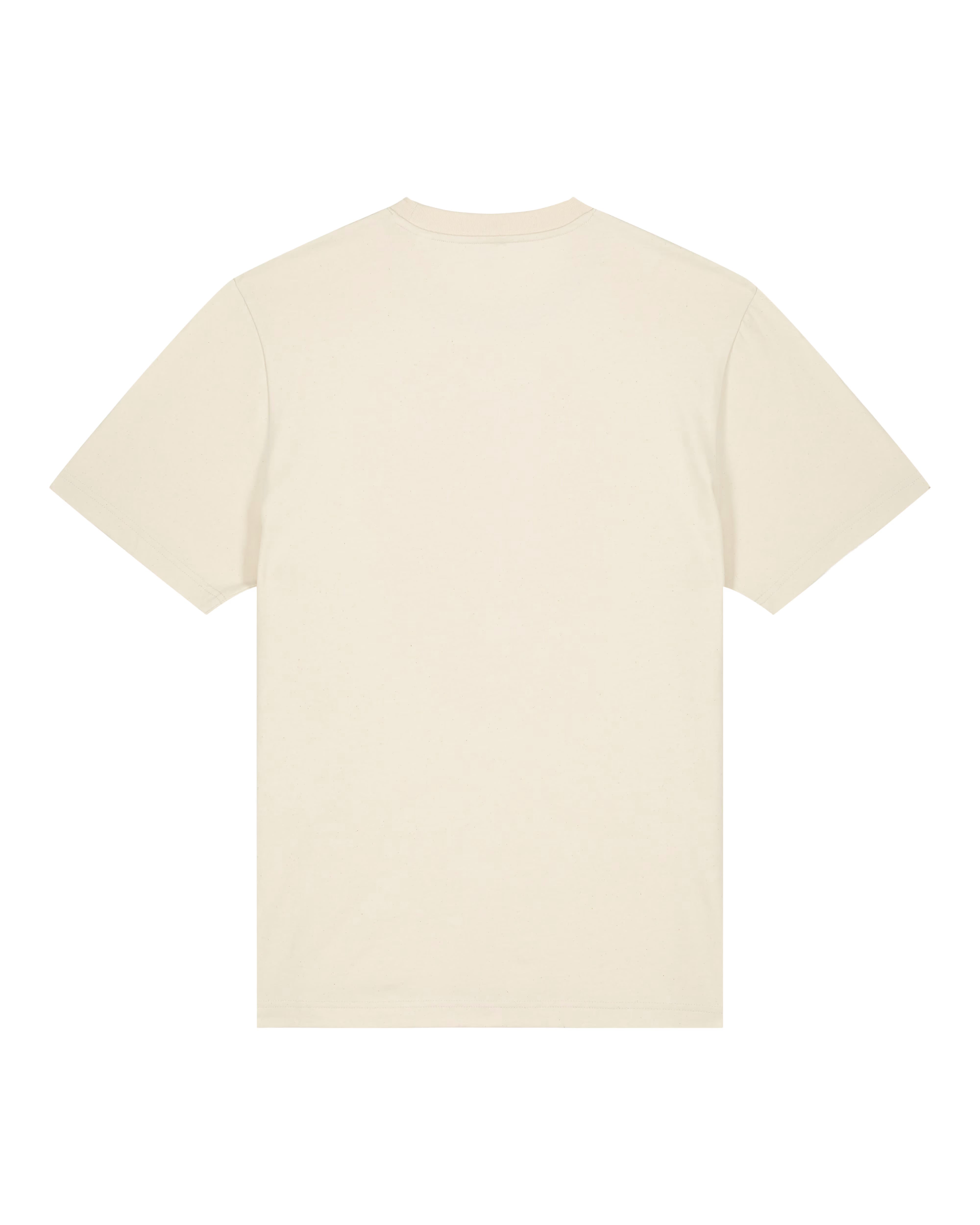 off white unisex cotton t-shirt flat front view