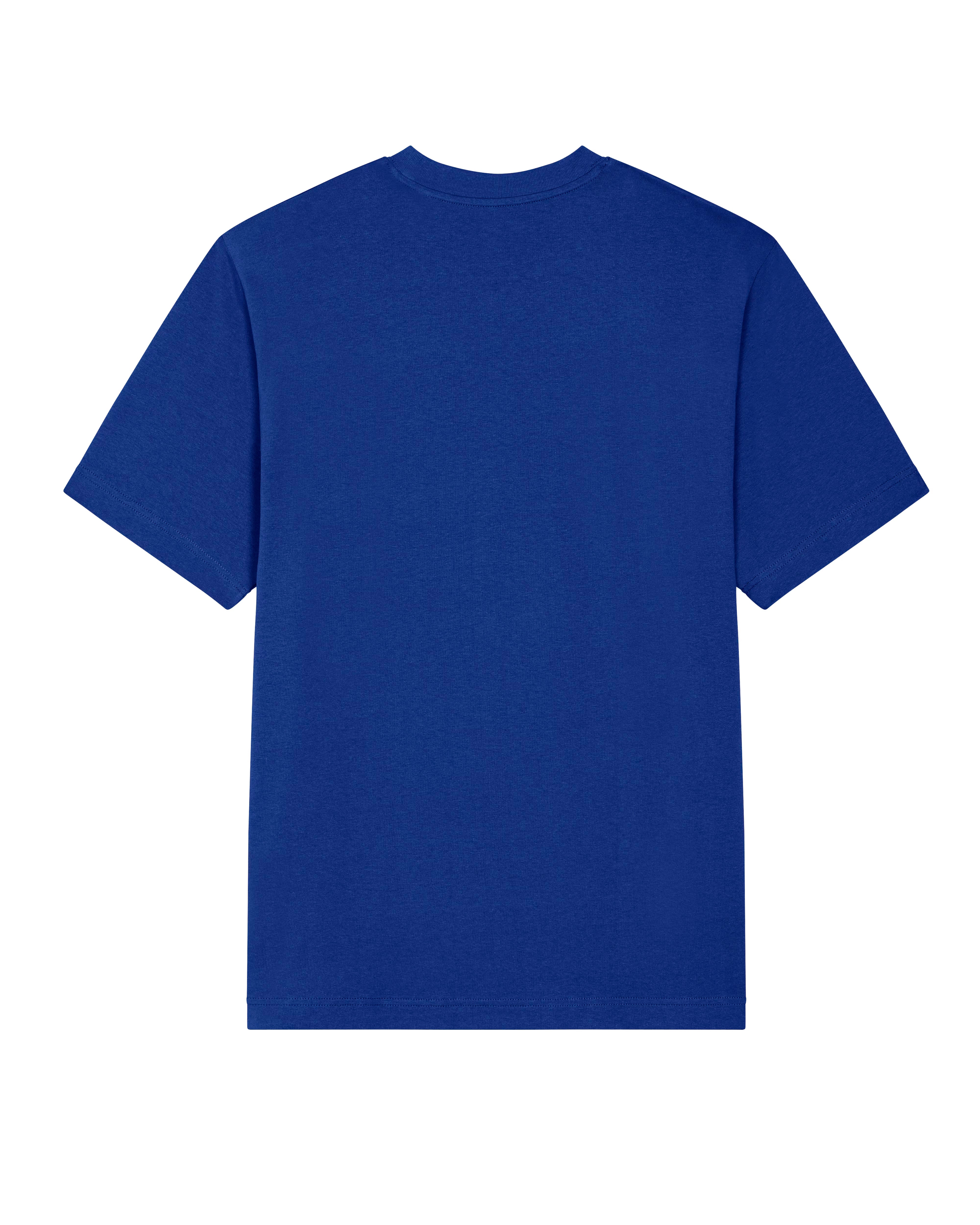 royal blue unisex cotton t-shirt flat front view