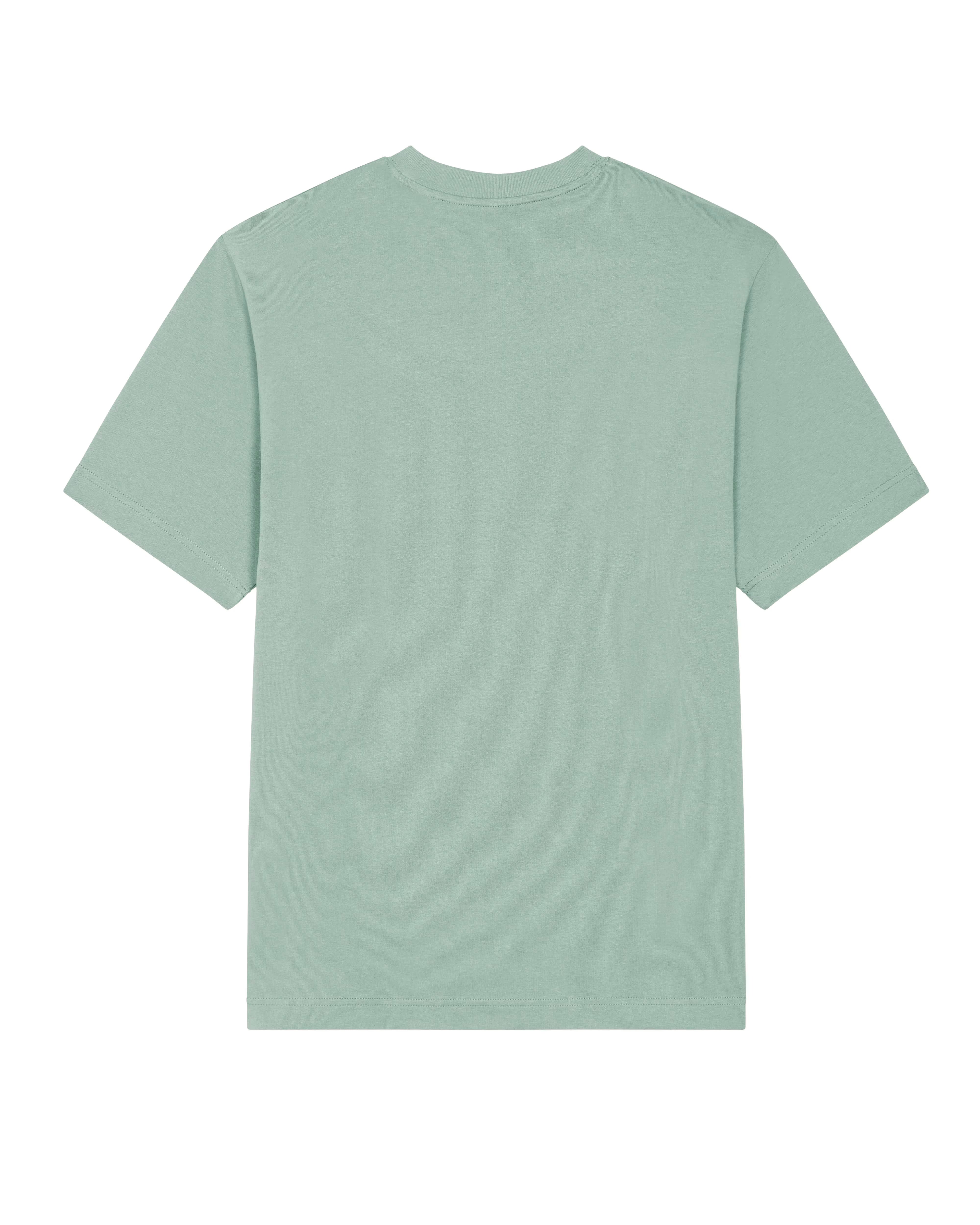 light sage green unisex cotton t-shirt flat back view