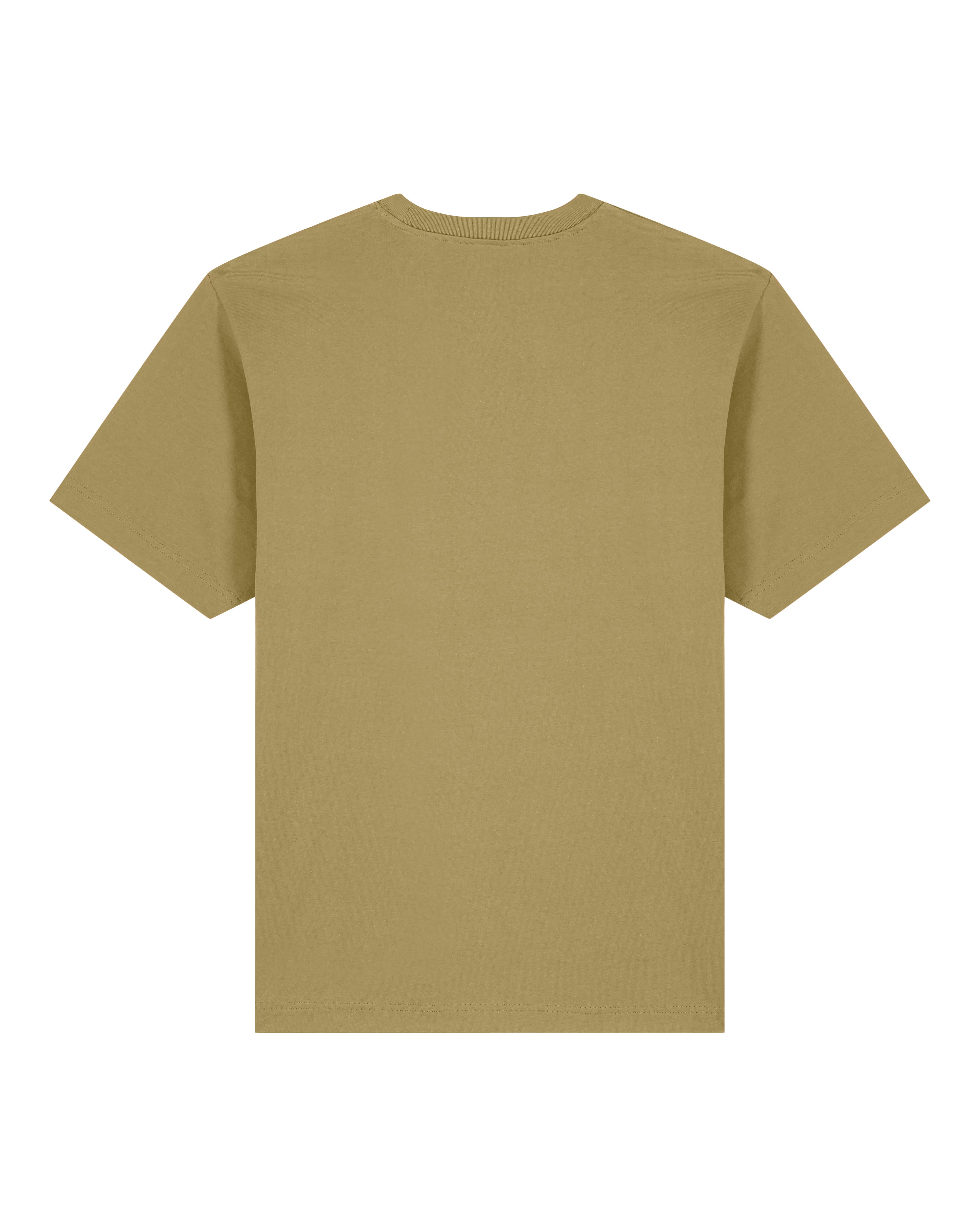 olive green unisex cotton t-shirt flat front view