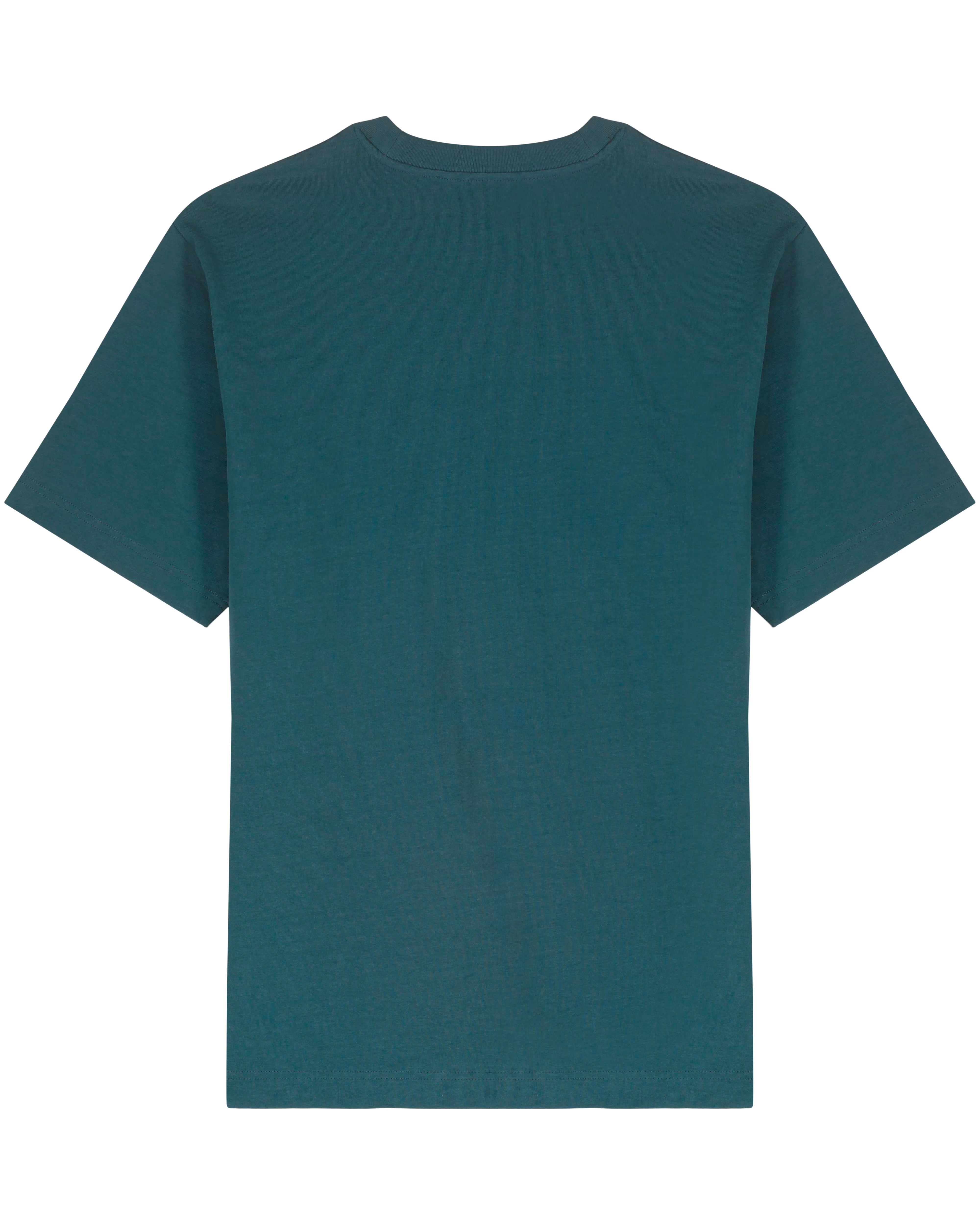 deep teal green unisex cotton t-shirt flat back view