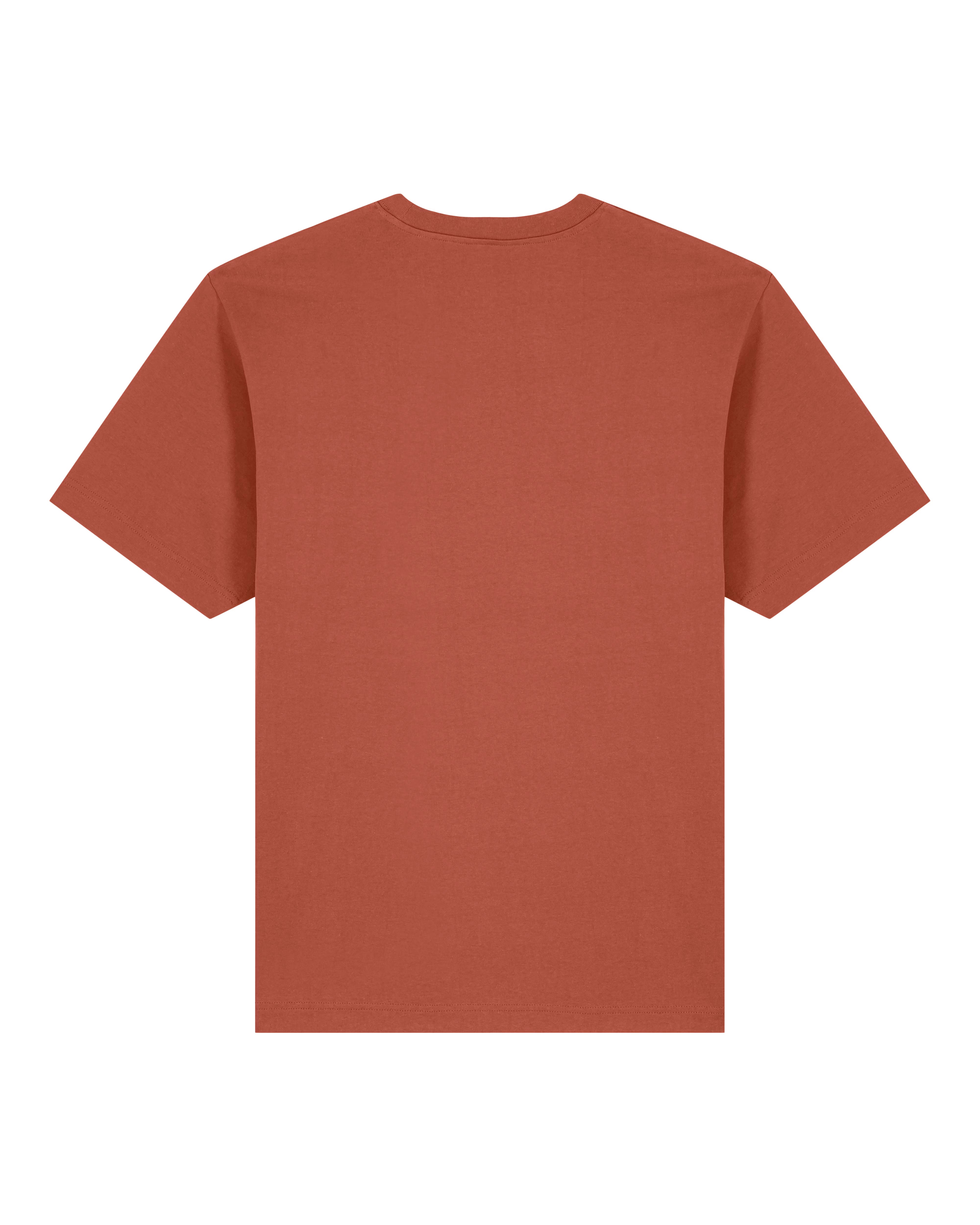 rust red unisex cotton t-shirt flat front view