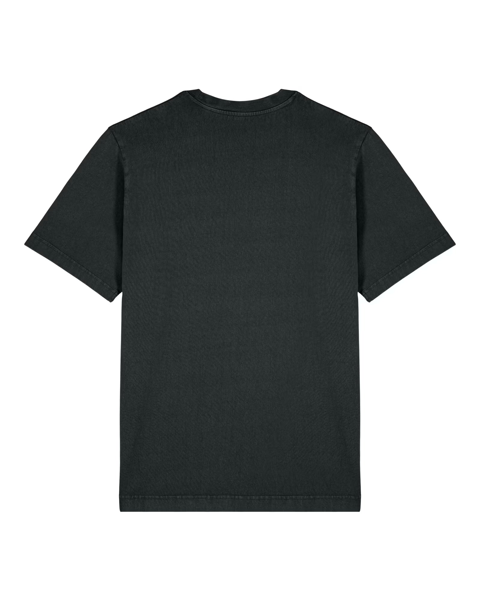 Back view of a dark green unisex cotton t-shirt isolated on white background