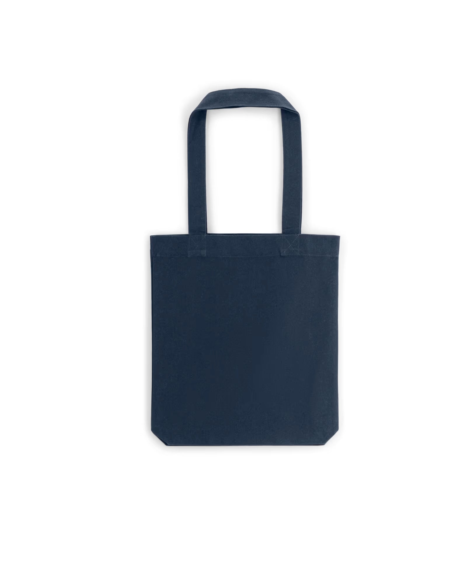 navy blue unisex canvas tote bag studio front view