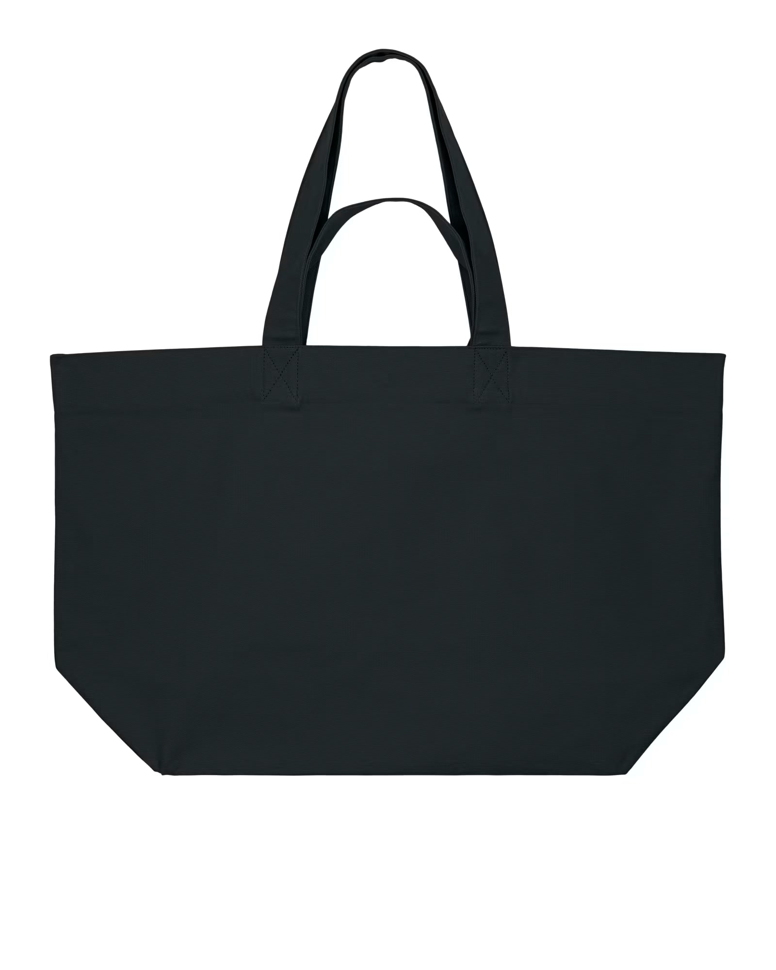 black structured canvas tote bag studio front view