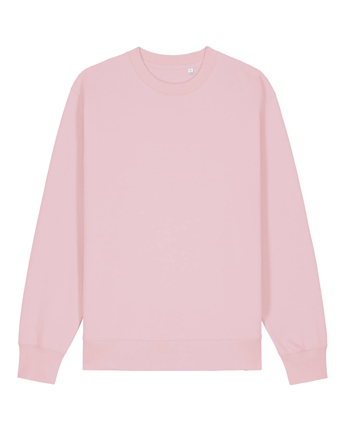 Pink unisex cotton sweatshirt on a white background