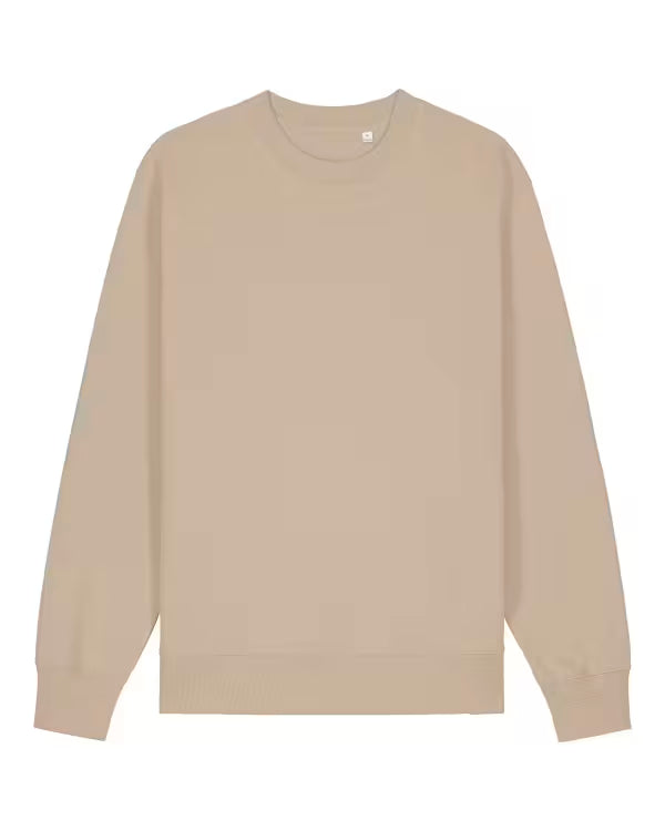 soft beige unisex crewneck sweatshirt studio front view