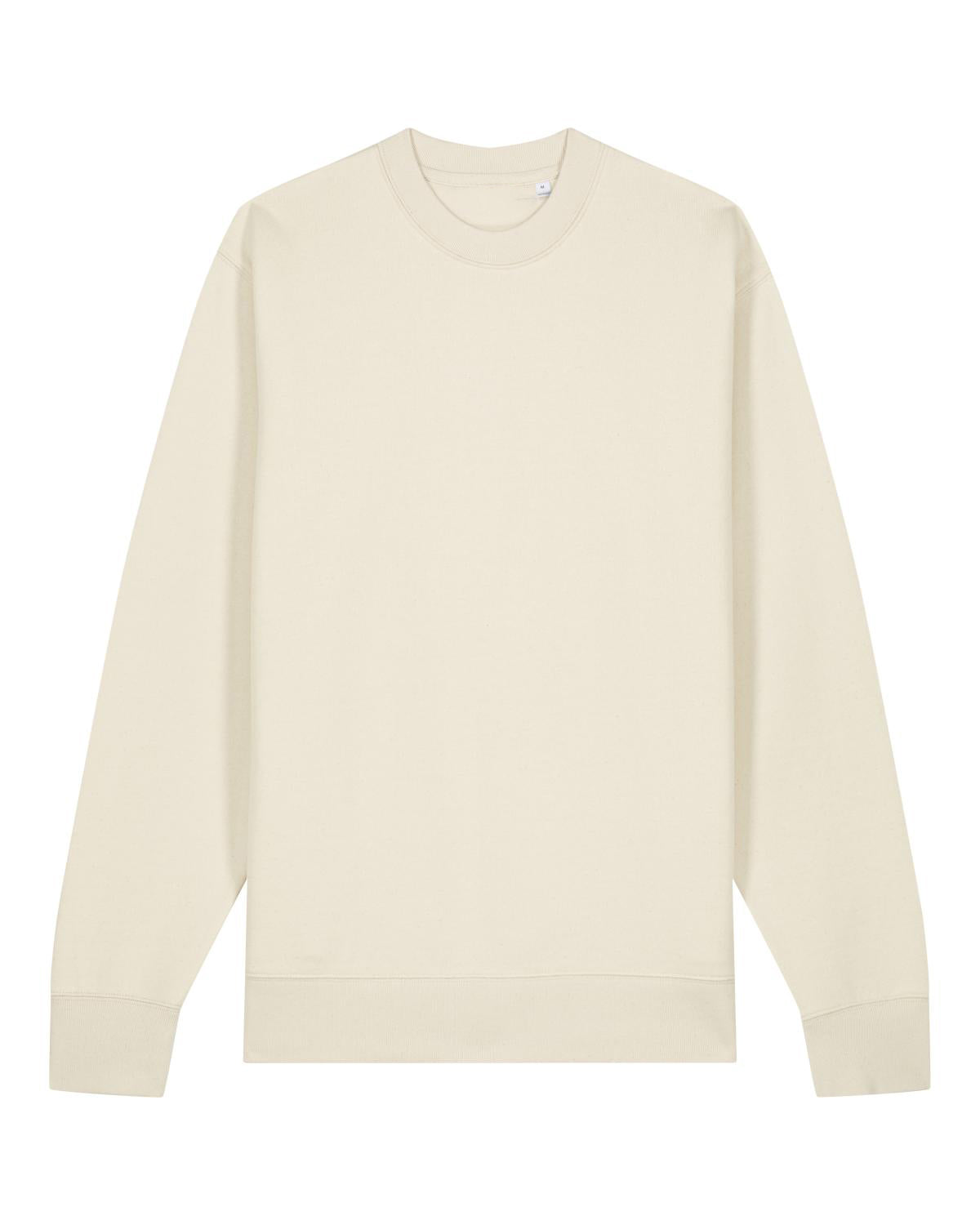 Beige unisex cotton sweatshirt on a white background