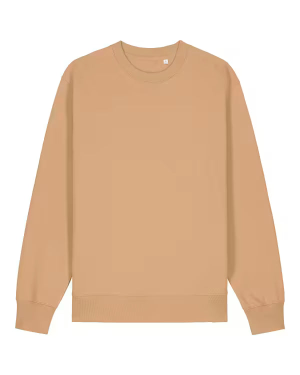 camel brown unisex crewneck sweatshirt studio front view