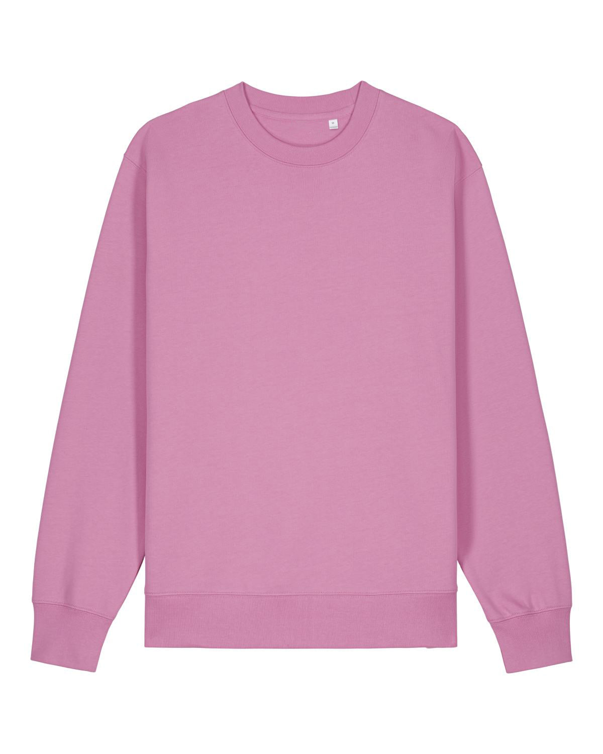 Pink unisex cotton sweatshirt on a white background