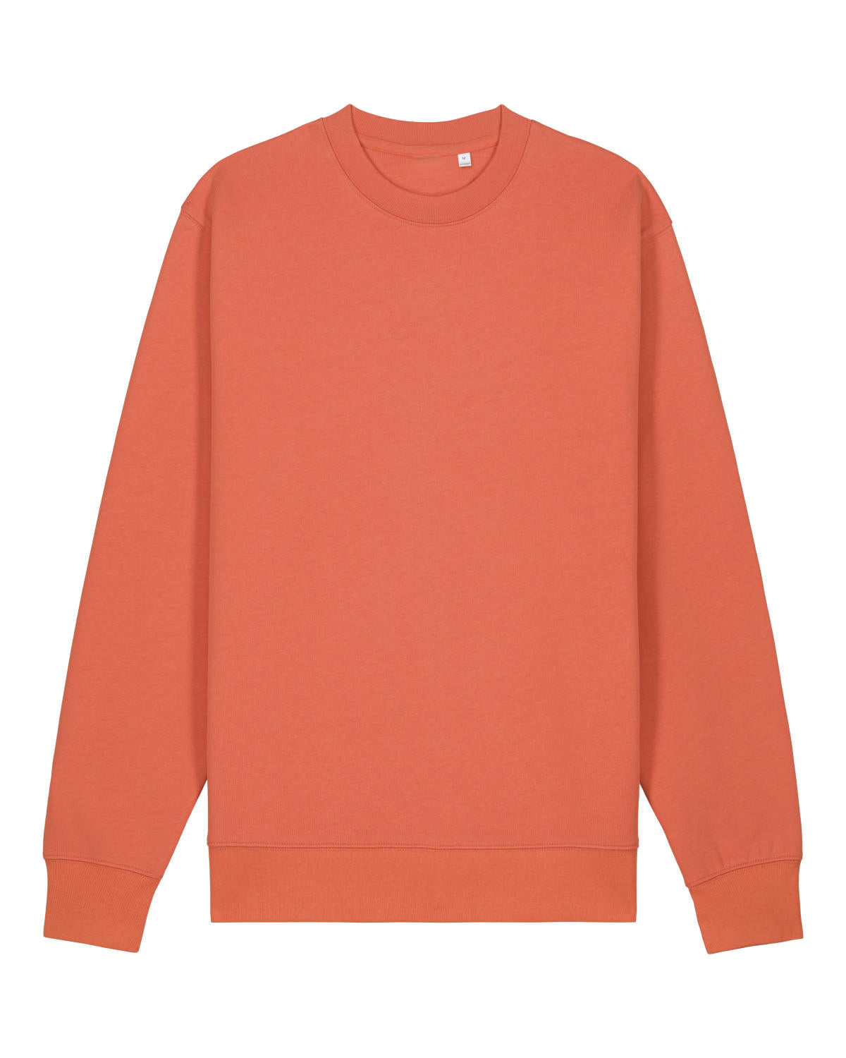 Orange unisex cotton sweatshirt on a white background