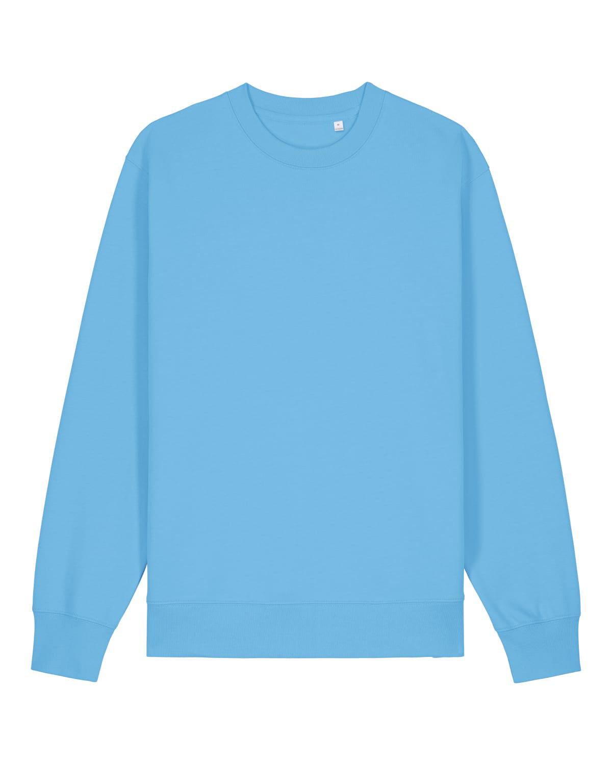 Light blue unisex cotton hoodie longsleeve shirt on a white background