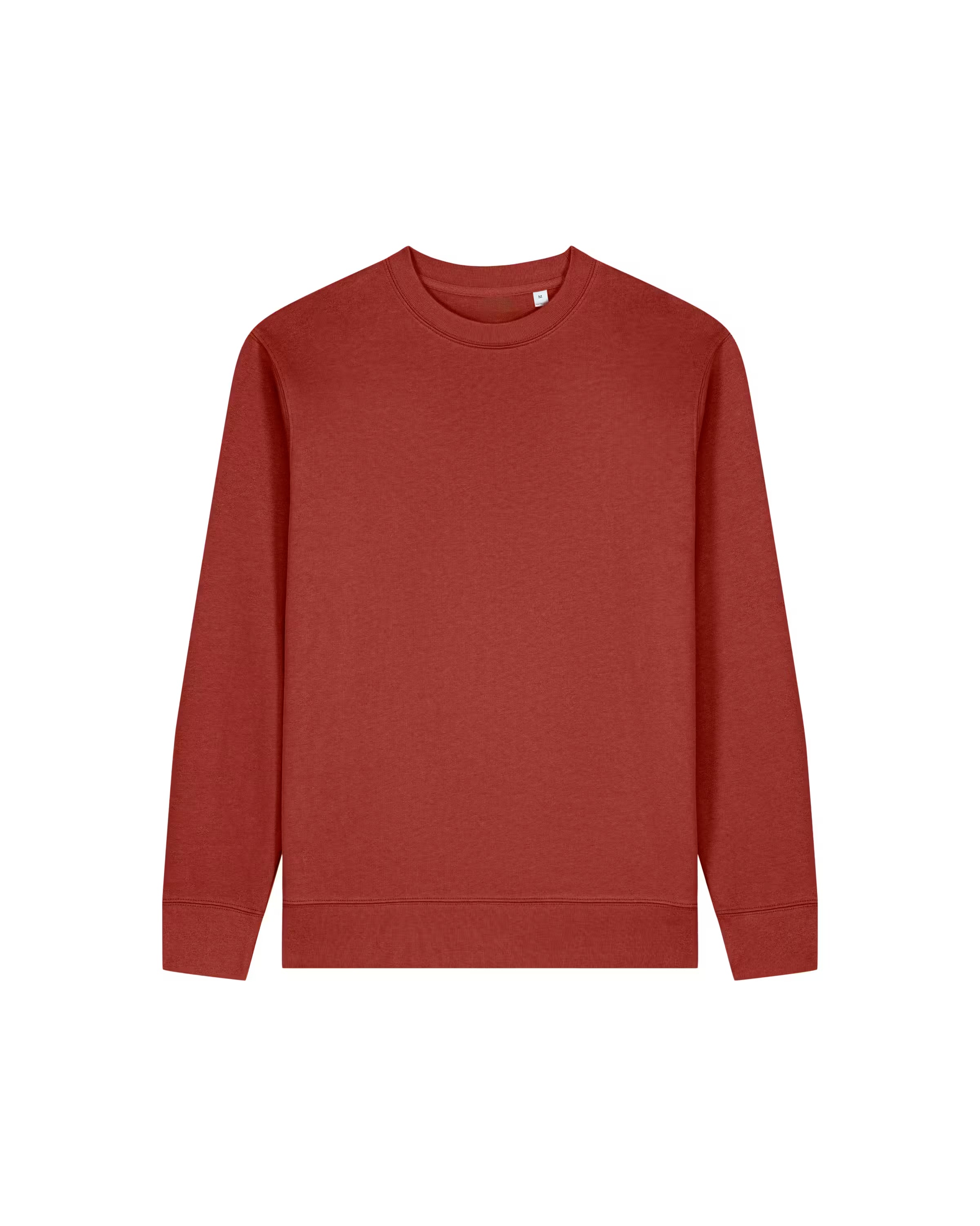 Red unisex cotton sweatshirt on a white background