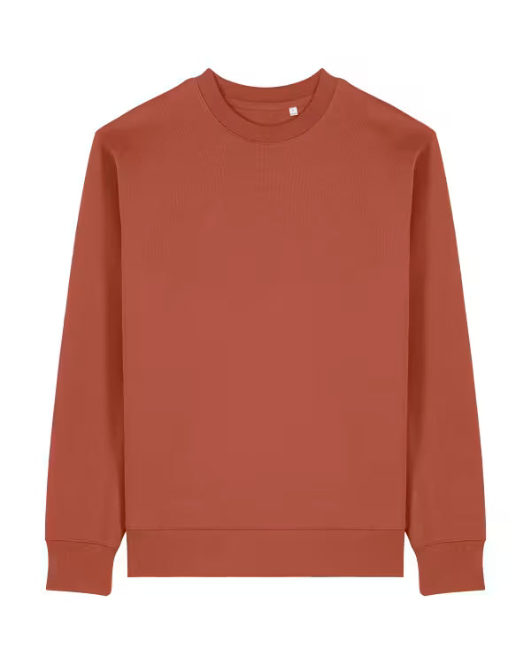 rust red unisex crewneck sweatshirt studio front view