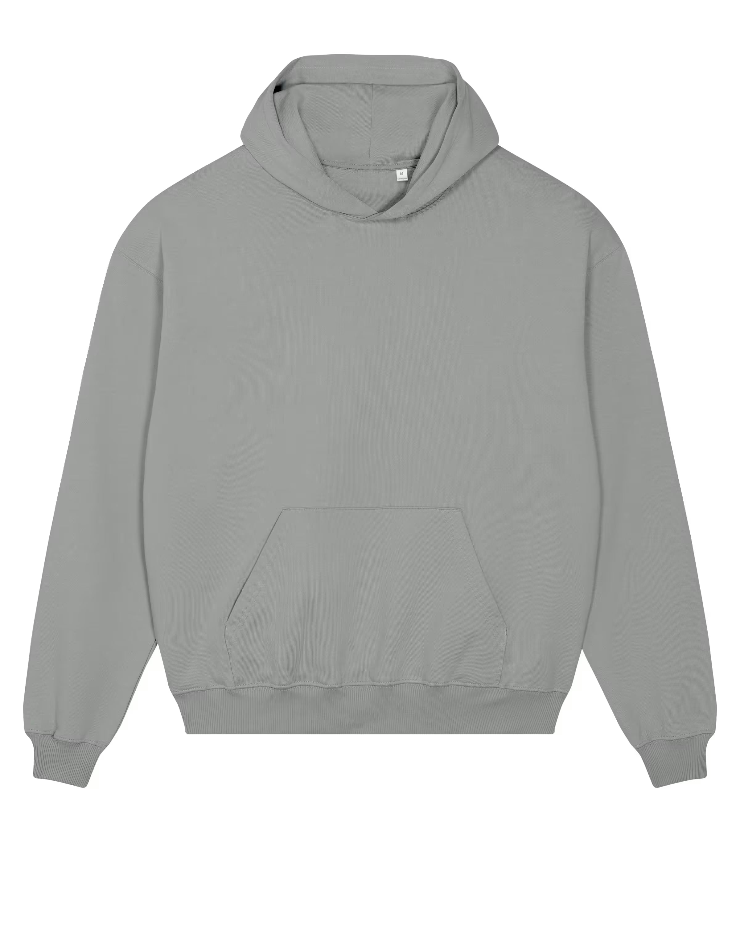 Gray unisex cotton hoodie on a white background