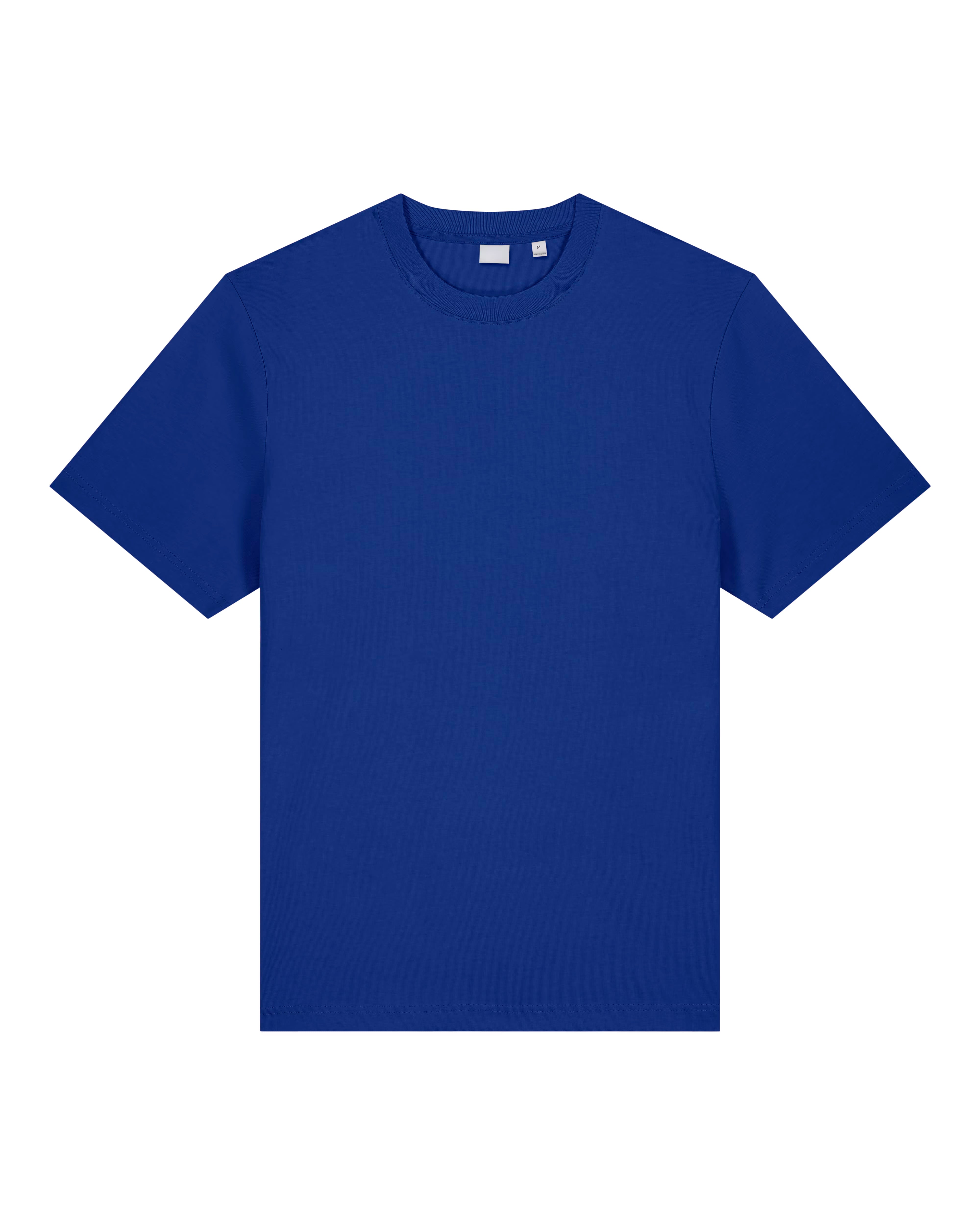 royal blue unisex cotton t-shirt studio front view