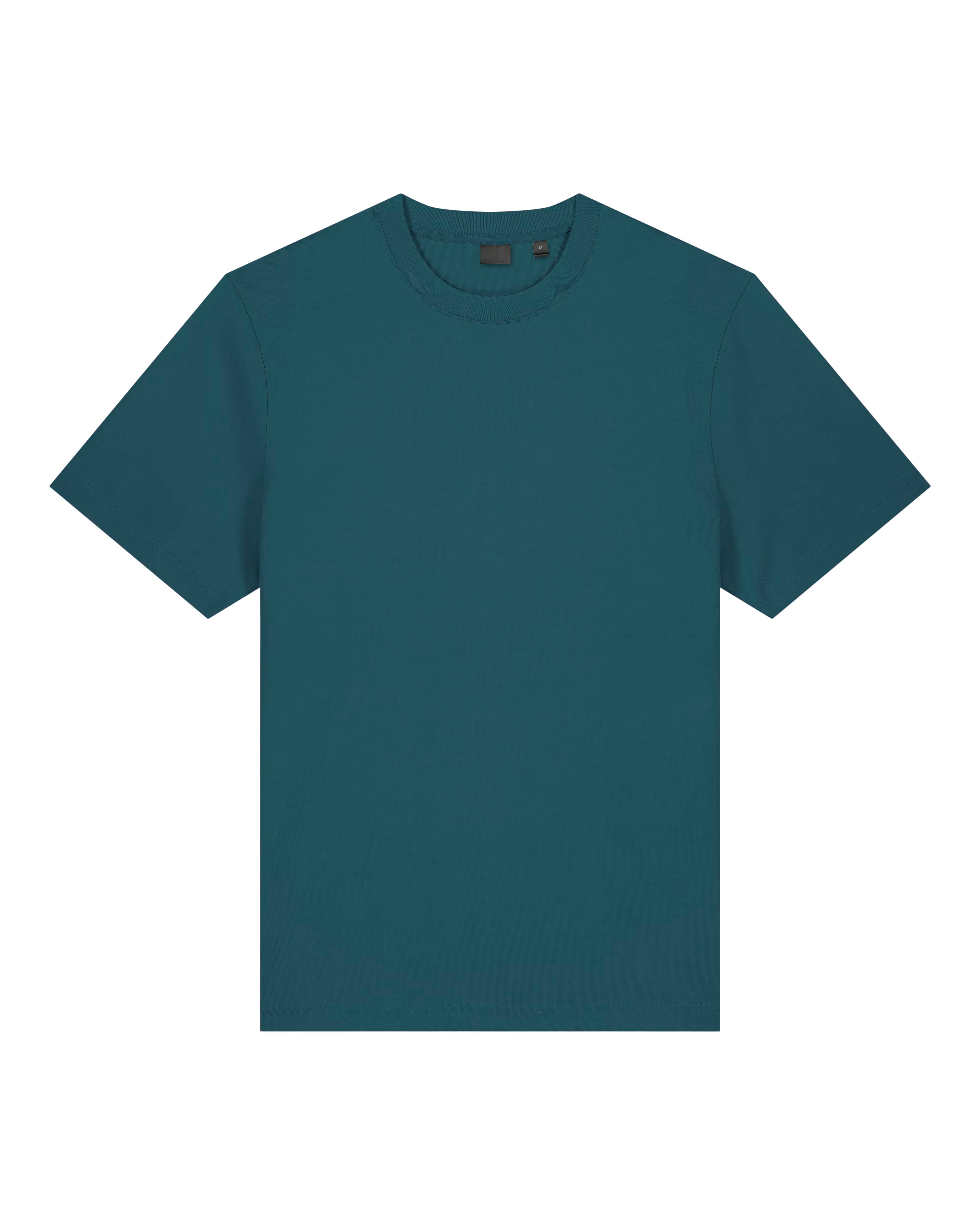 teal blue unisex cotton t-shirt studio product image, organic cotton