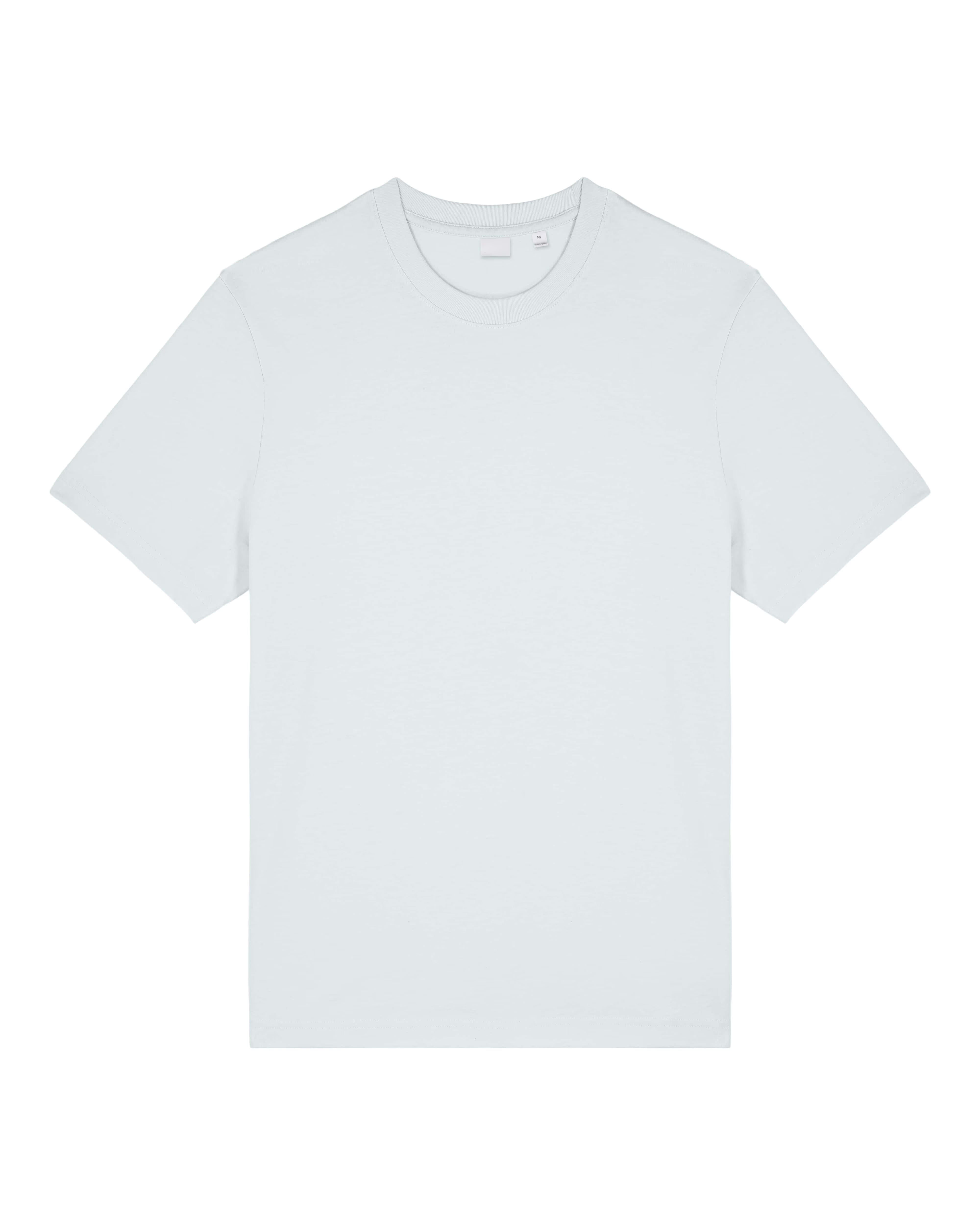 light sky blue unisex cotton t-shirt front view, organic blank tee