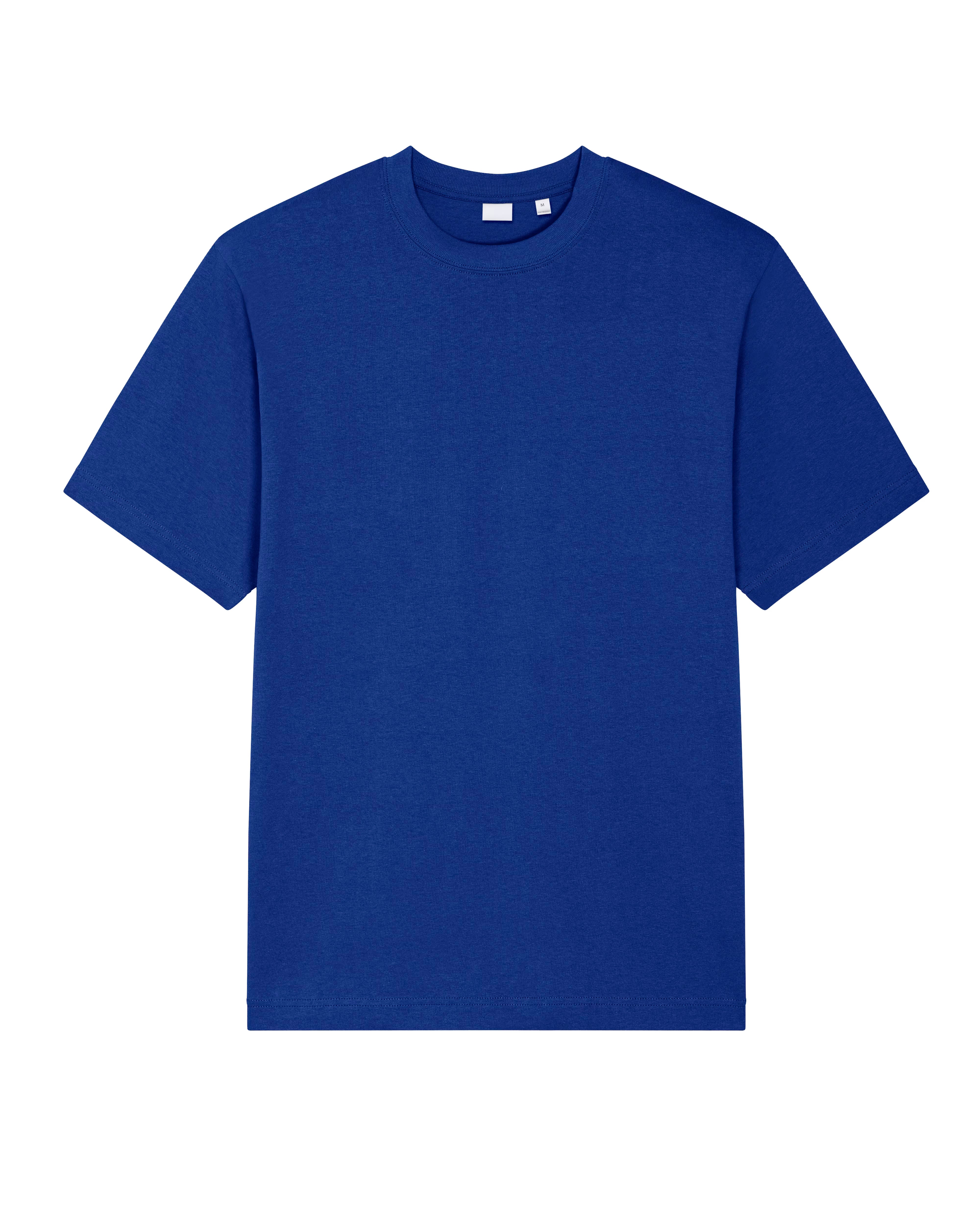 royal blue unisex cotton t-shirt studio front view