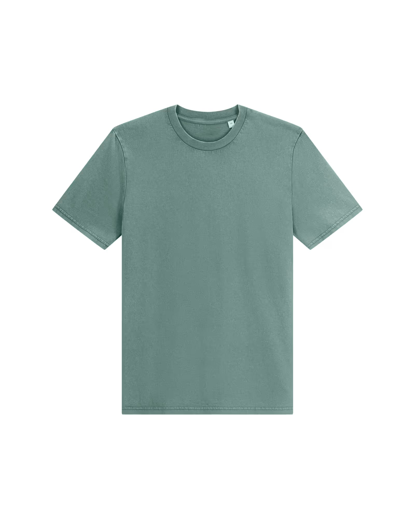 muted teal unisex cotton t-shirt studio front view