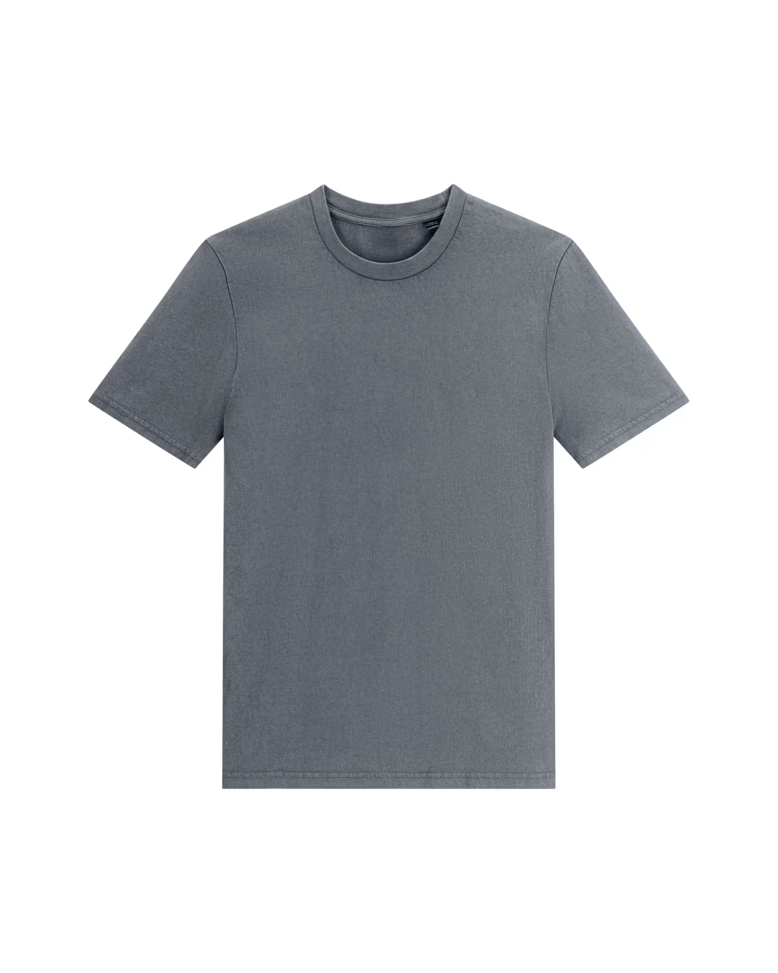 charcoal grey unisex cotton t-shirt studio front view