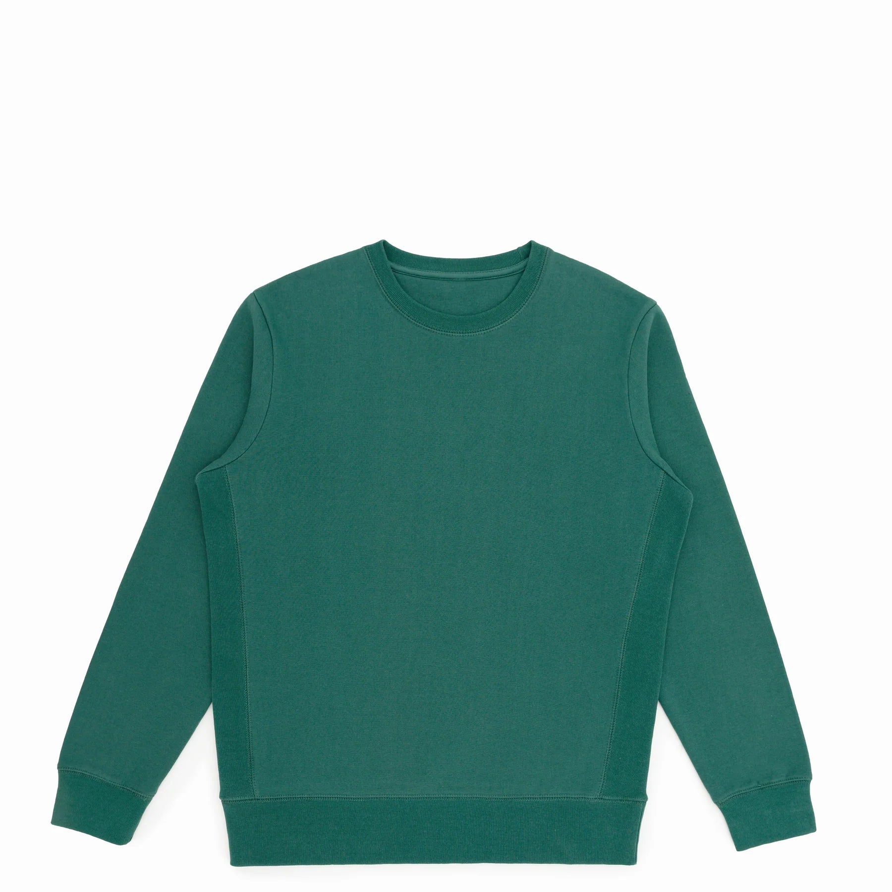 EMERCYN Essential Crewneck – Pine green unisex premium cotton sweatshirt with custom branding
