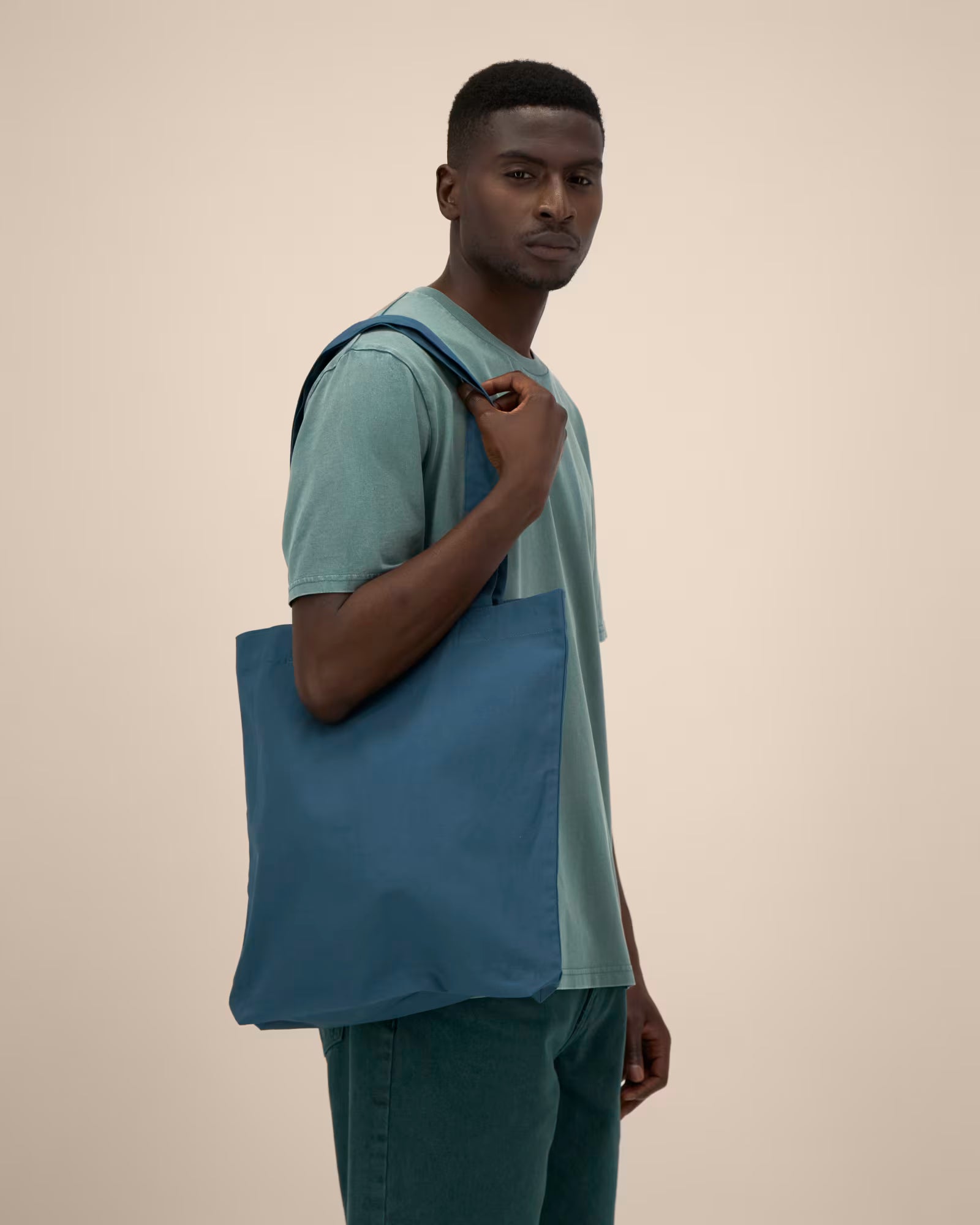 charcoal grey unisex canvas tote bag studio front view