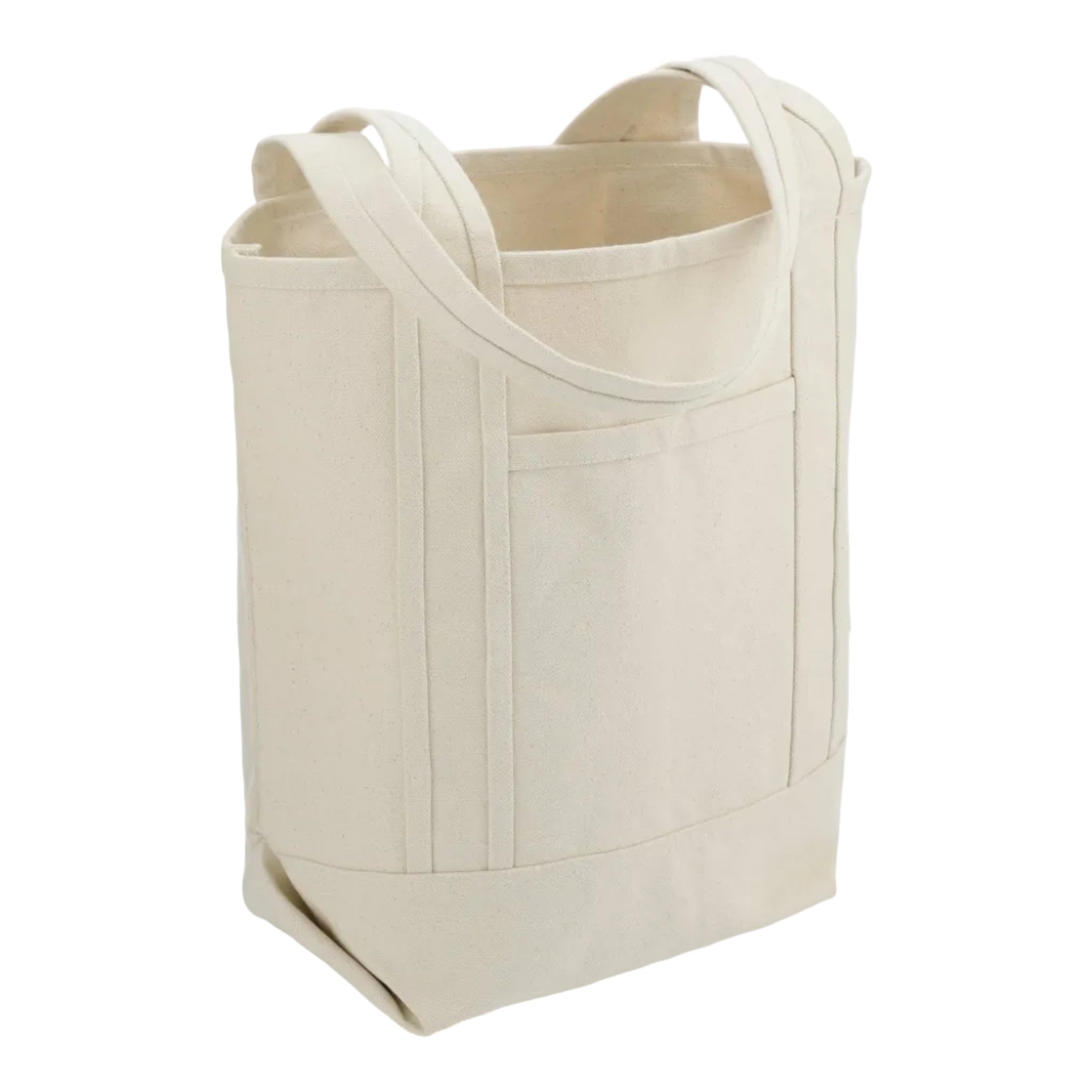 The Garden Tote eco-friendly cotton tote bag side view with double handles