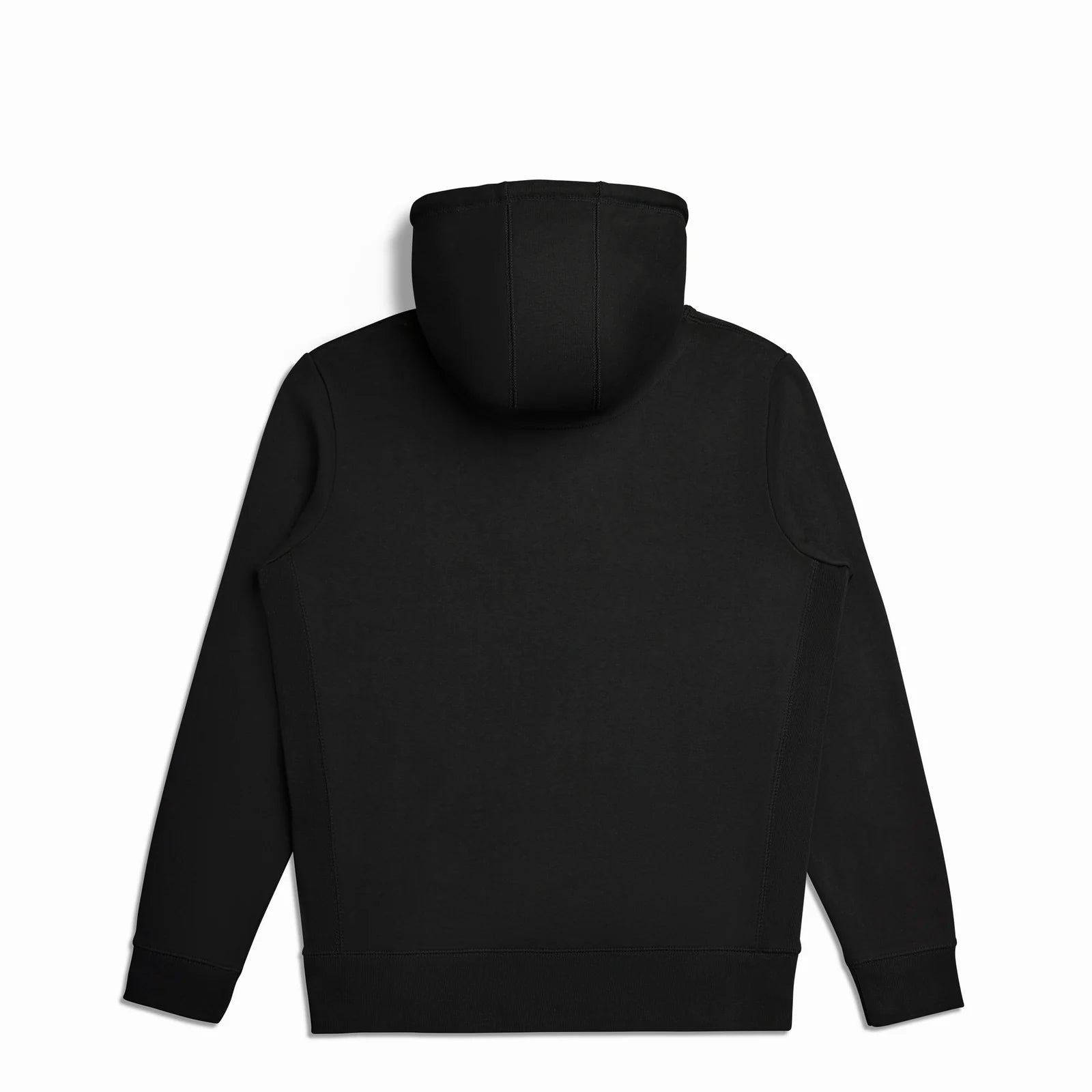 The Signature Zip black zip hoodie back flat lay