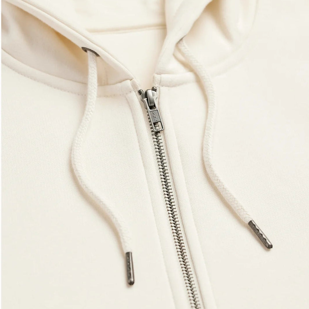 The Signature Zip oat hoodie fabric texture close-up
