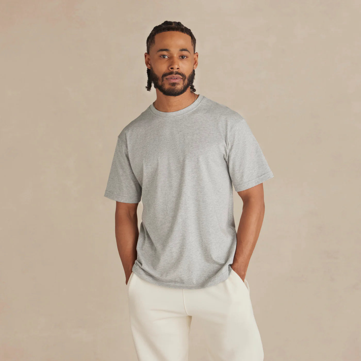SoftLayer Tee light grey worn on male model