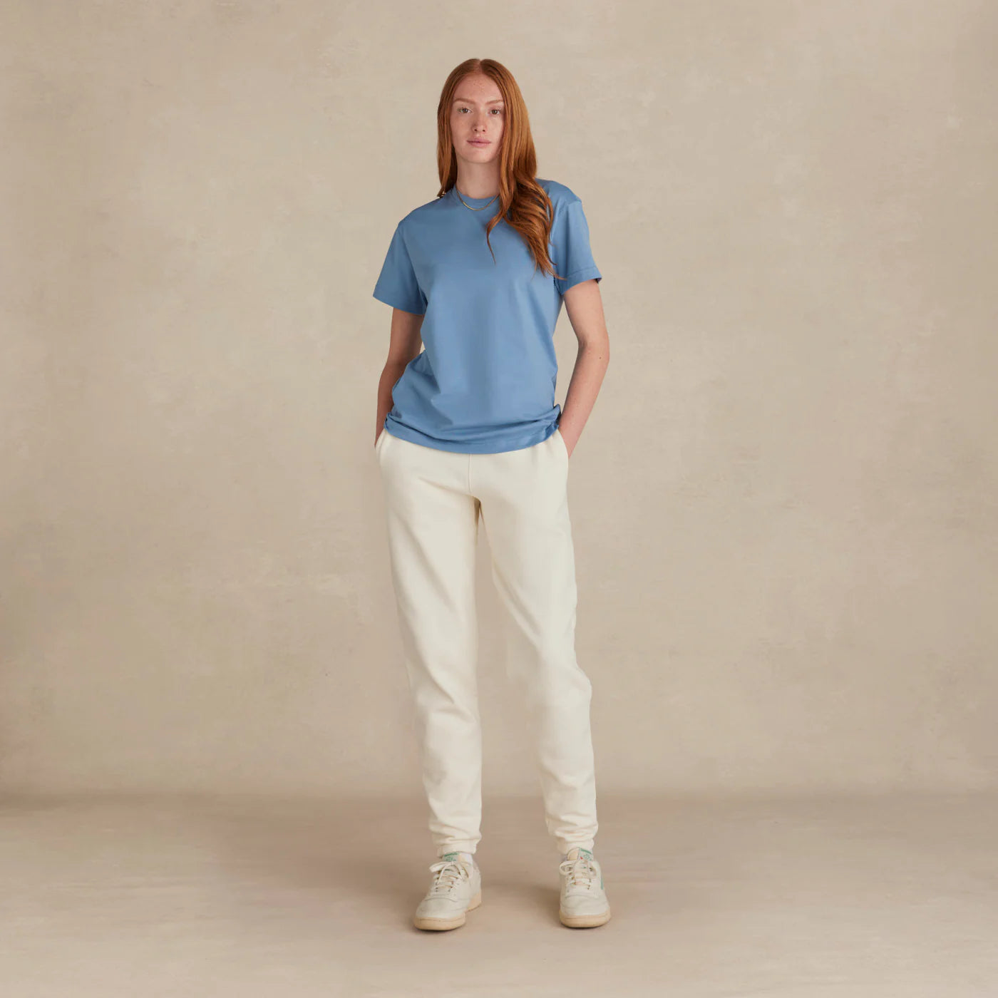 SoftLayer Tee light blue worn on female model