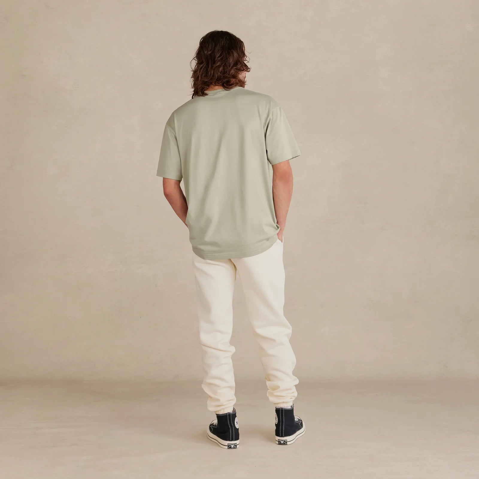 SoftLayer Tee sage worn on male model
