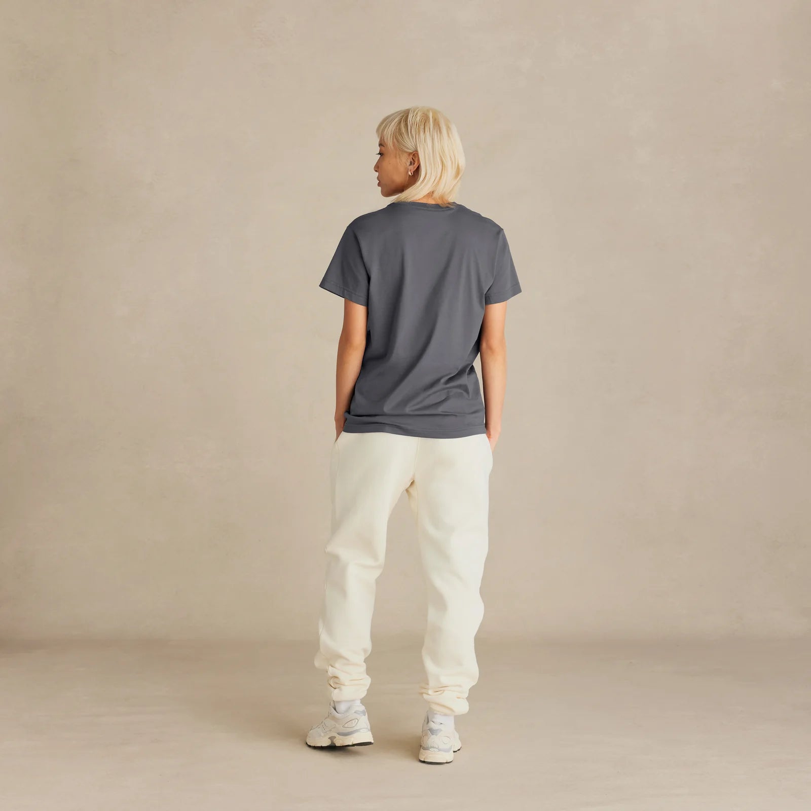 SoftLayer Tee charcoal worn on female model