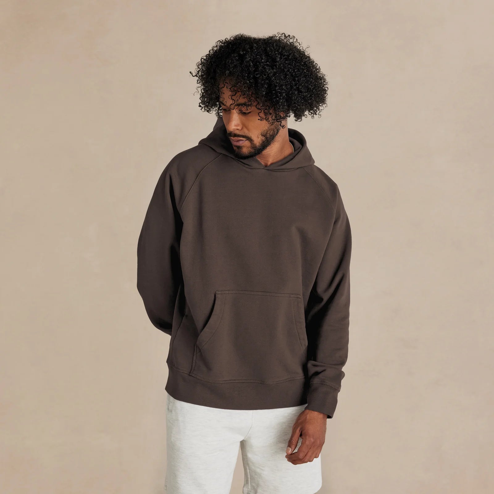 Men’s dark brown premium hoodie relaxed fit