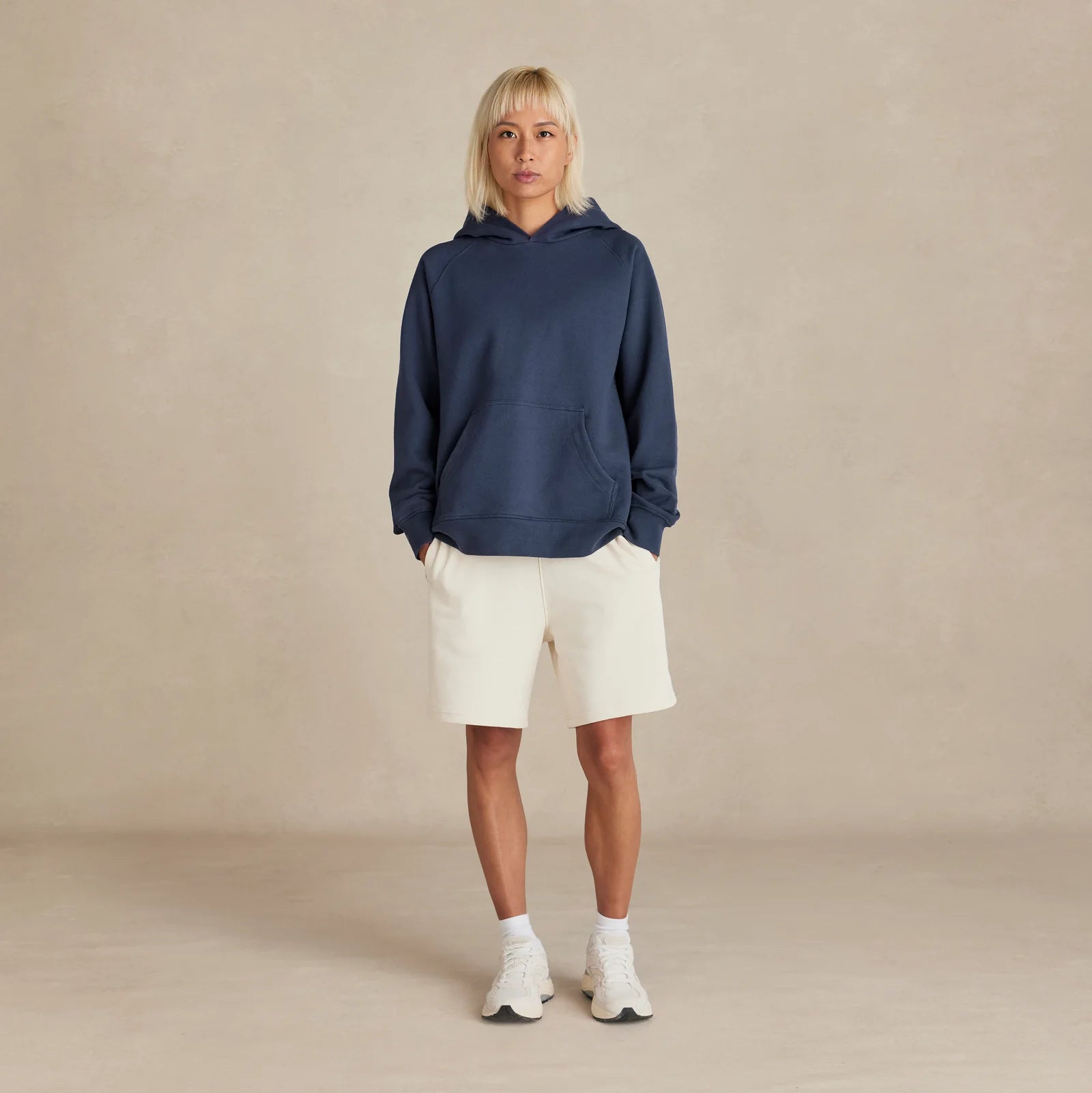 Unisex navy hoodie premium organic cotton