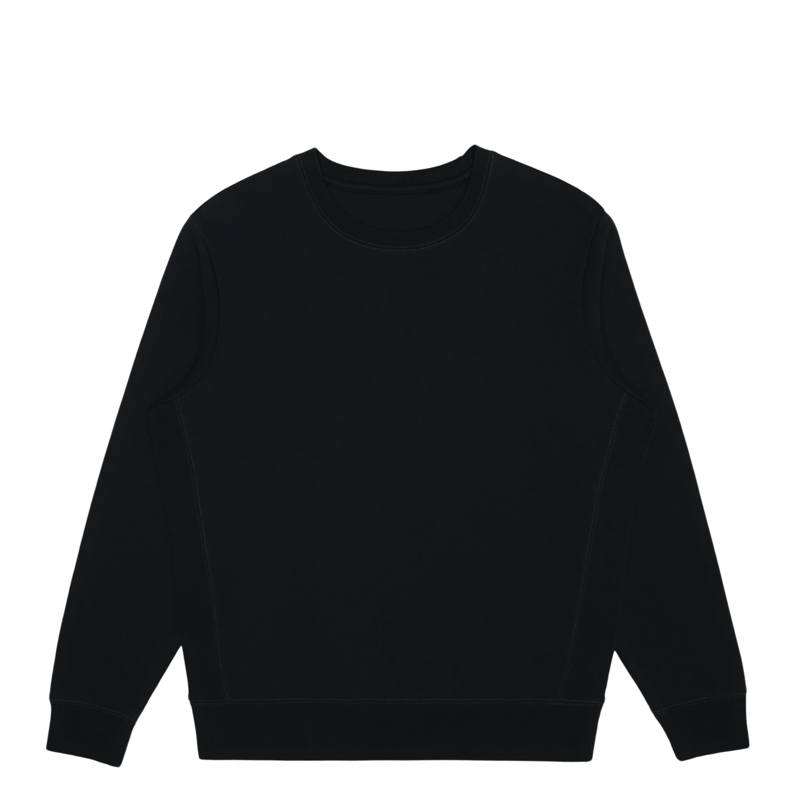 EMERCYN Essential Crewneck – black unisex premium cotton sweatshirt with custom branding
